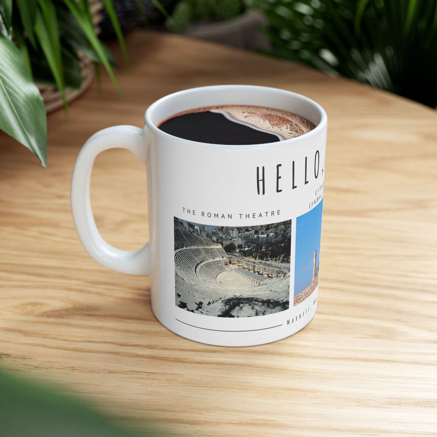 Hello Amman! Ceramic Mug - 11oz & 15oz - Perfect Gift for Travelers and Coffee Lovers - 12107