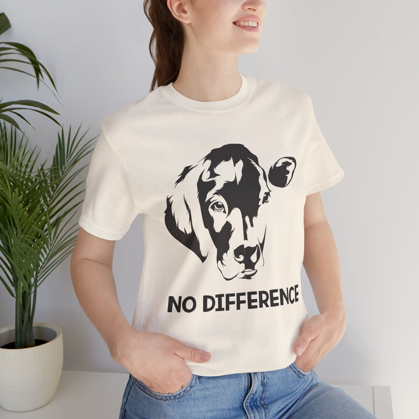 Vegan: No Difference - Unisex Jersey Short Sleeve Tee - 12422