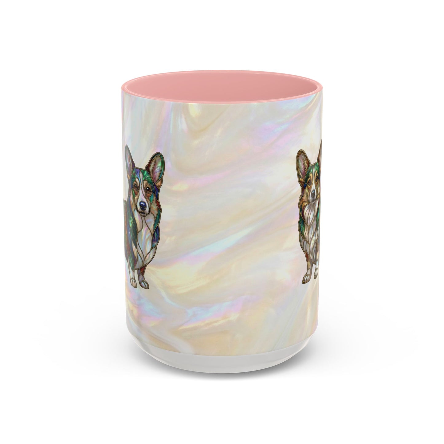 Corgi Accent Coffee Mug -Stained Glass Style (11/15oz) - 14627