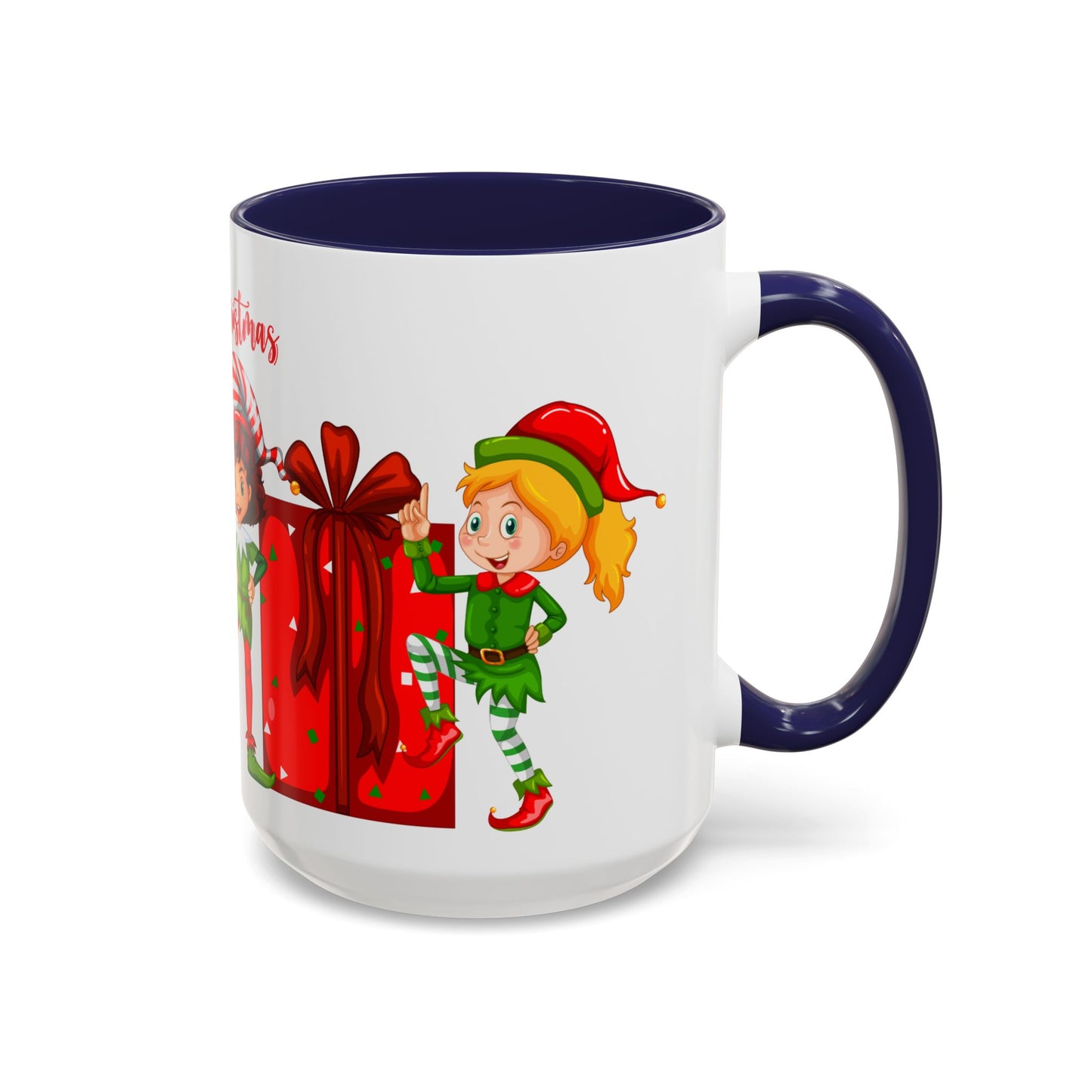 Elves, Merry Christmas - Accent Coffee Mug (11, 15oz) - 10360