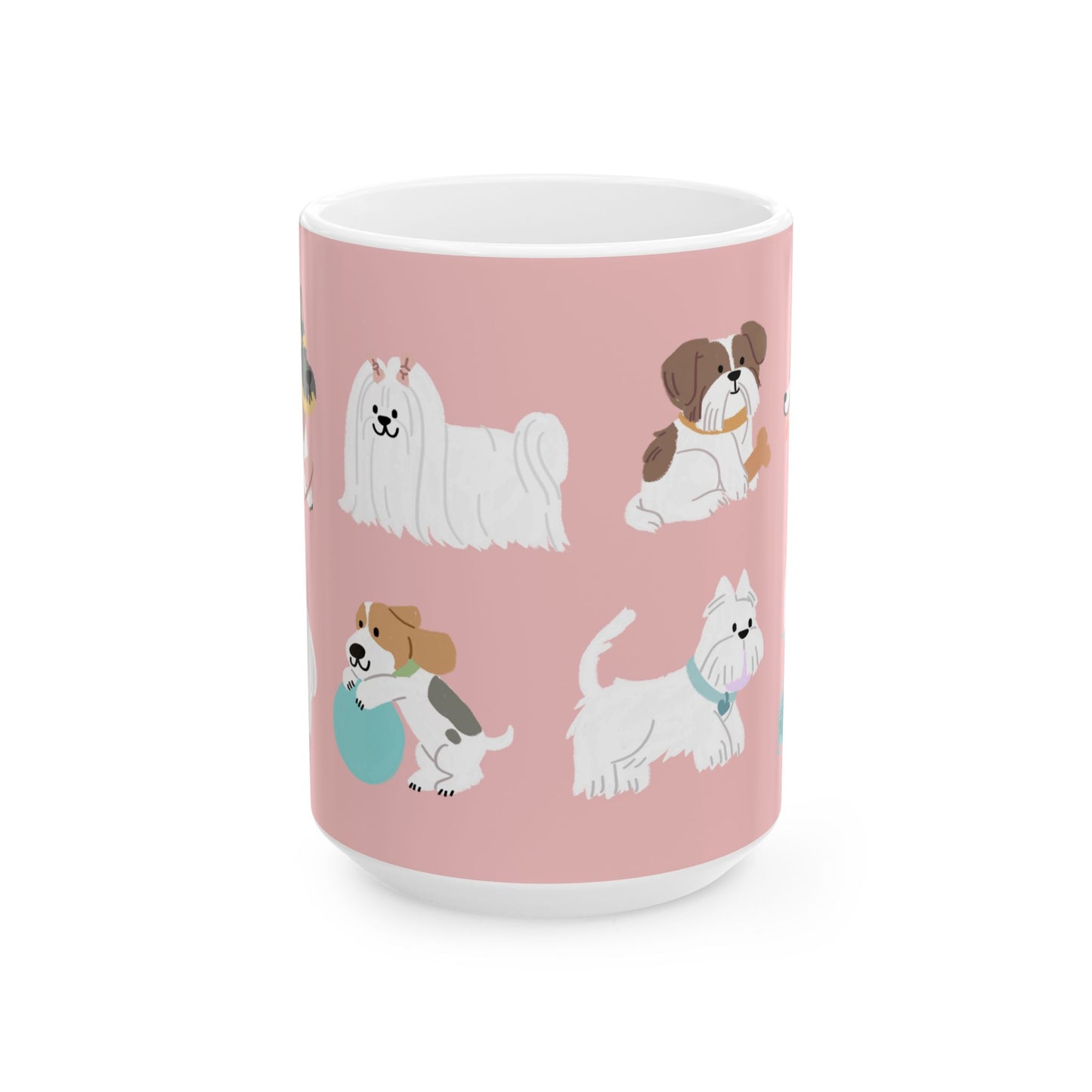Cute Dog Lovers Ceramic Mug, Pet Owner Gift, Canine Lover Coffee Cup, Dog-Themed Drinkware, Animal Lover Present - 14165