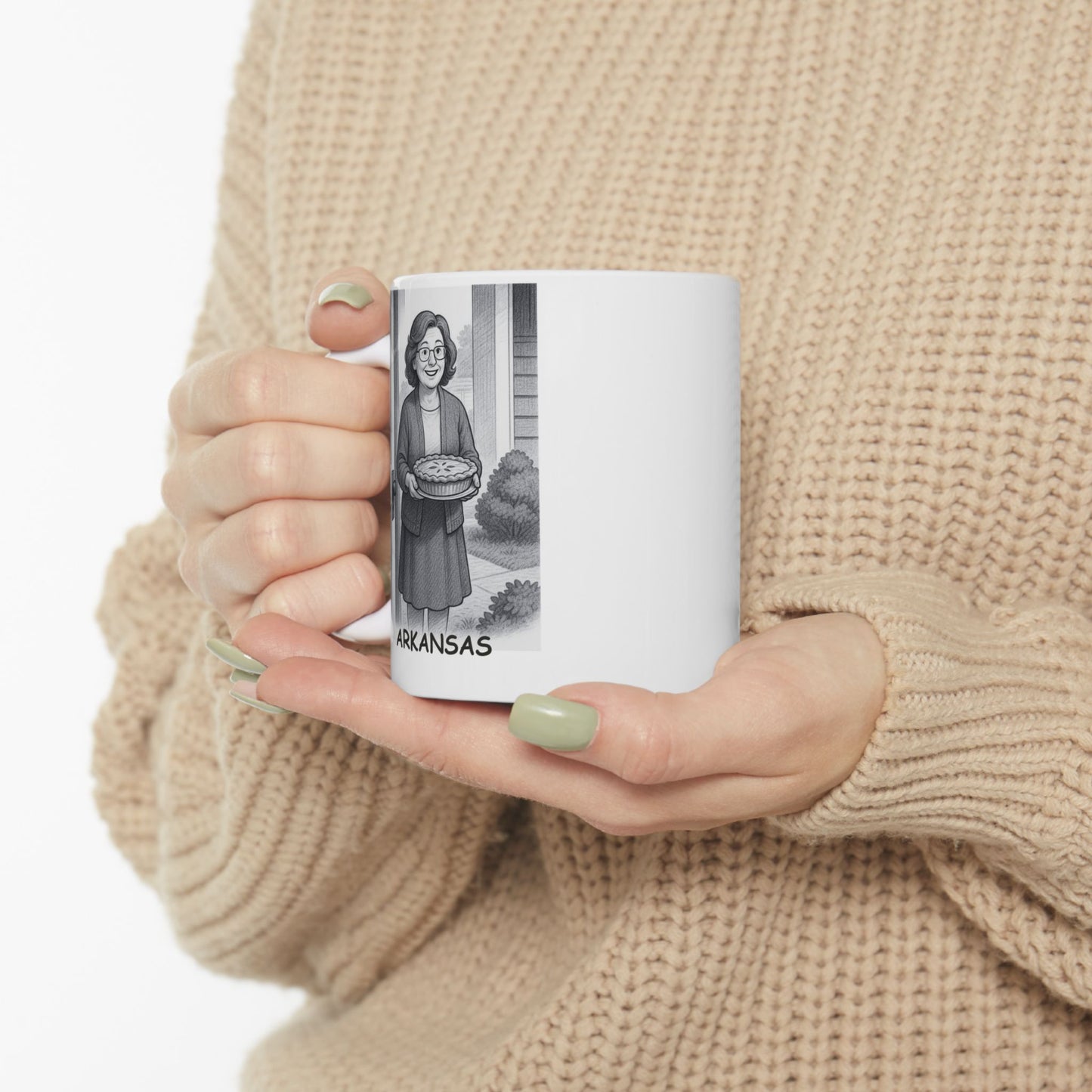 "Arkansas: Where your neighbors will bring you pie just because." Ceramic Mug - 13307
