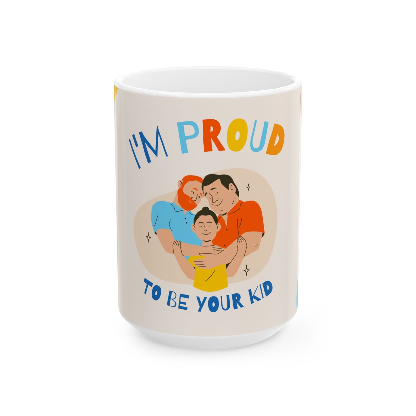 Proud Parent Ceramic Mug, Family Gift, Coffee Cup for Parents, Personalized Parent Mug, Mom Dad Kid Gift - 14053