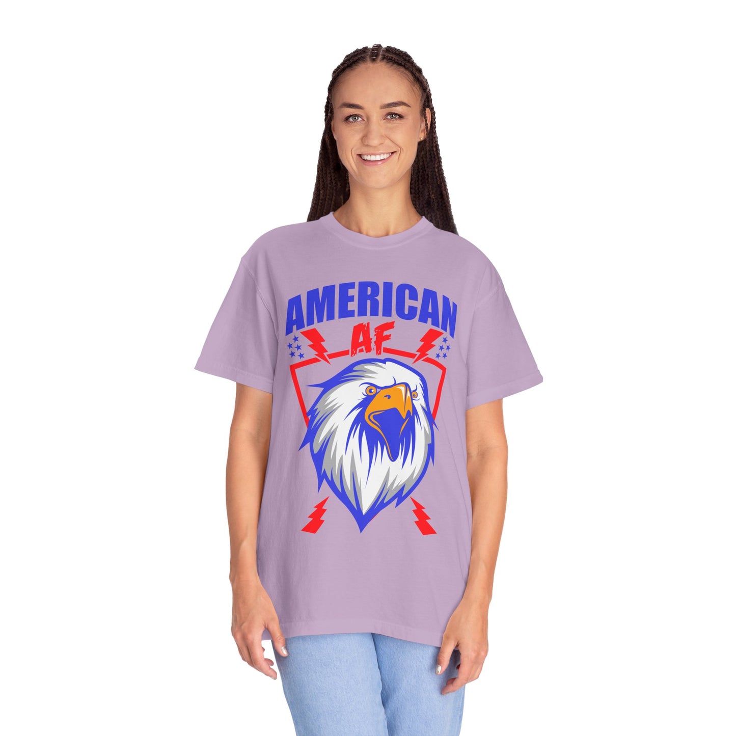 Patriotic Eagle T-Shirt, American AF Graphic Tee, Unisex Tee, 4th of July Shirt, Casual Wear, Gift for Patriots, Summer Style - 13731
