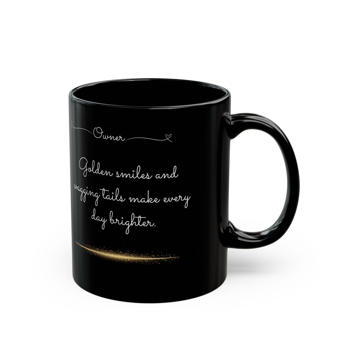 Golden Retriever, Customizable - Ceramic Black Mug (11oz, 15oz) - 10459