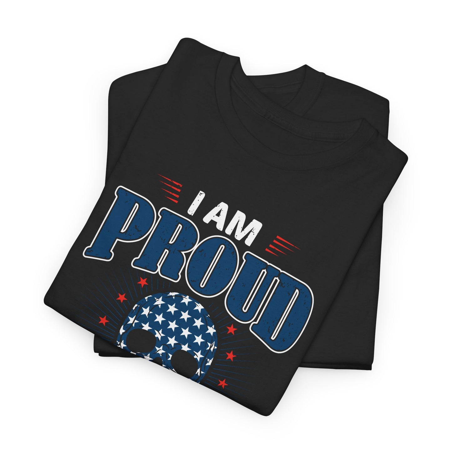 "I'm a Proud American" Unisex Heavy Cotton Tee, Patriotic Shirt, Independence Day Apparel, Casual Wear, Gift for Veterans - 13637