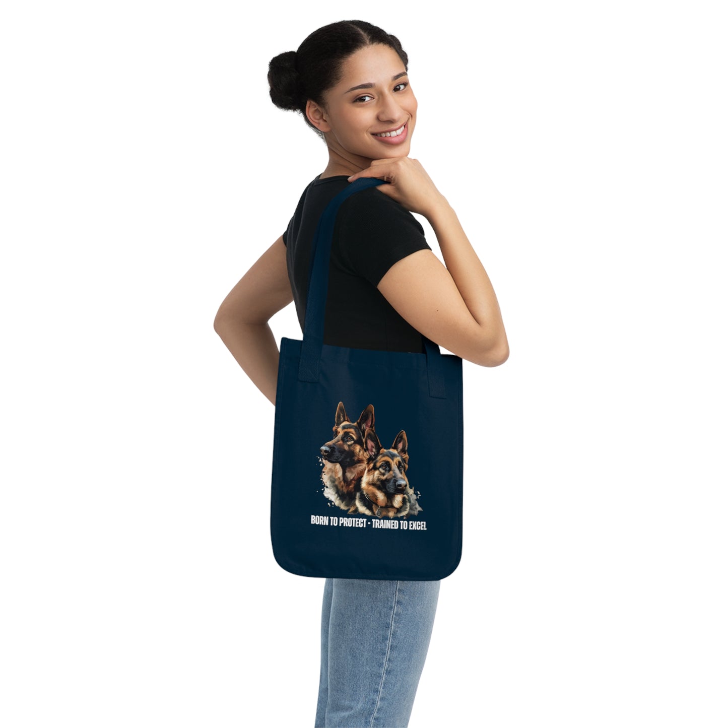 German Shepherds: Born to Protect - Organic Canvas Tote Bag - 10505