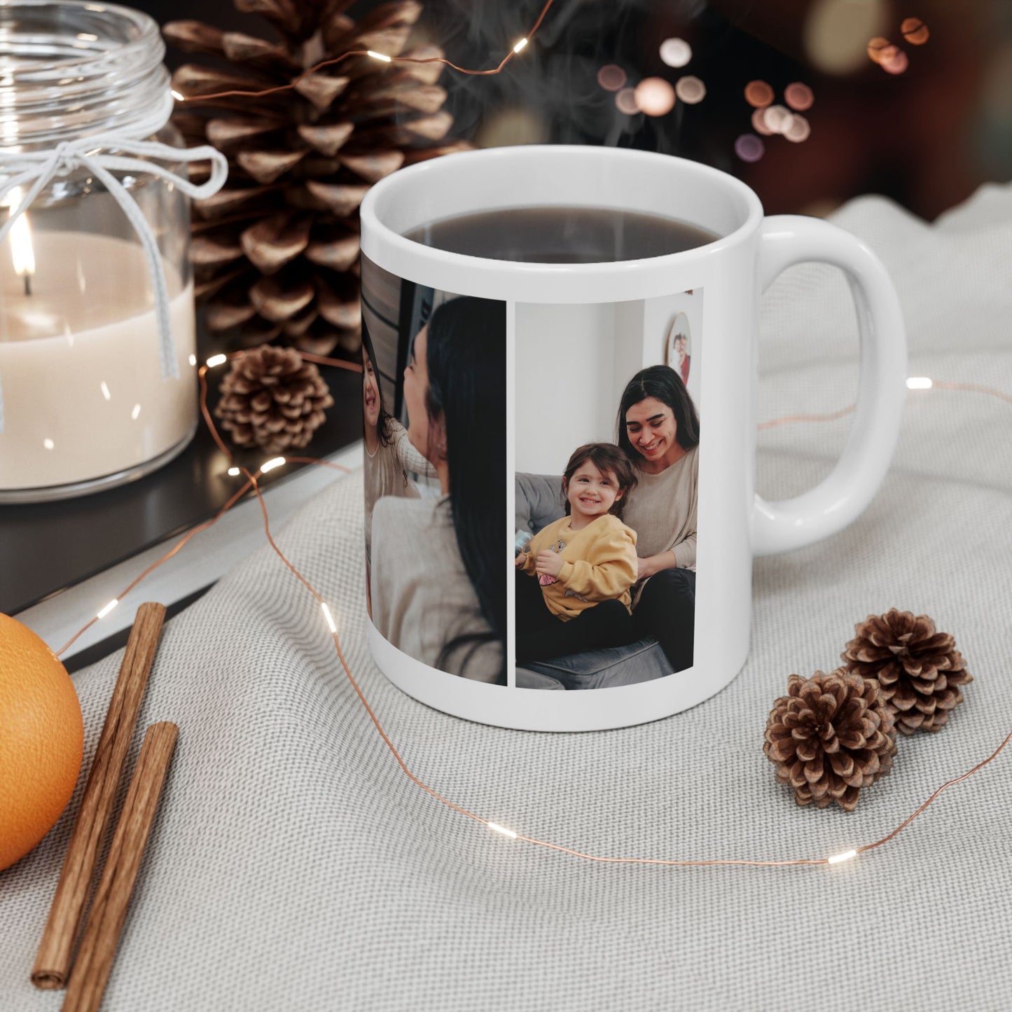 Mom, You're The Best, Mom & Daughter's Photos, Customizable - Ceramic Mug, (11oz, 15oz) - 11029