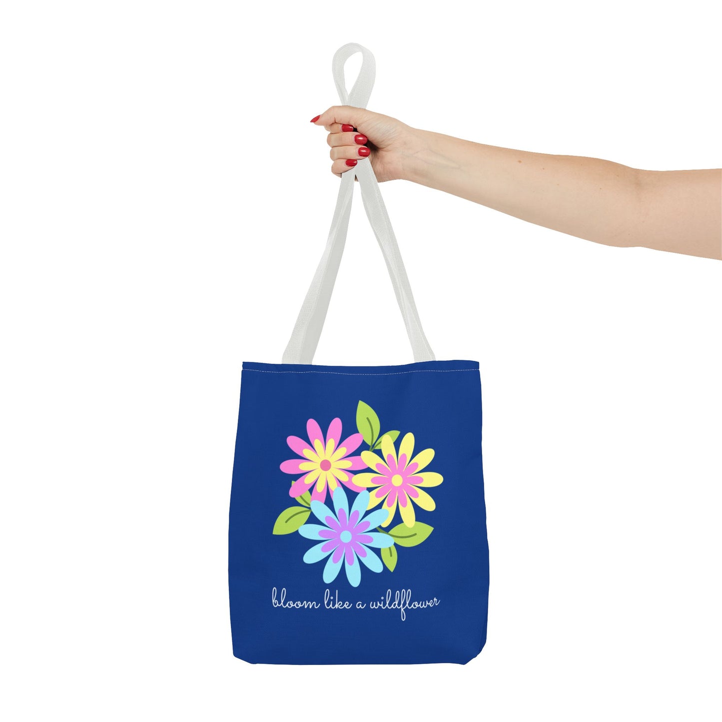 Bloom Like A Wildflower, Royal Blue - Tote Bag (AOP) - 10194