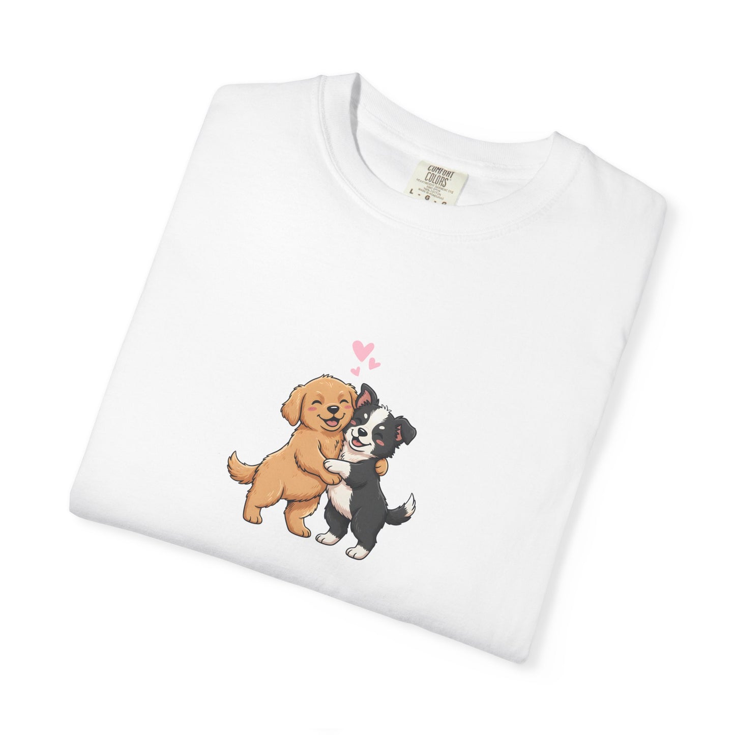 Cute Dogs Valentine Graphic T-Shirt — Custom Placement & Size | Couple Gift - 14756