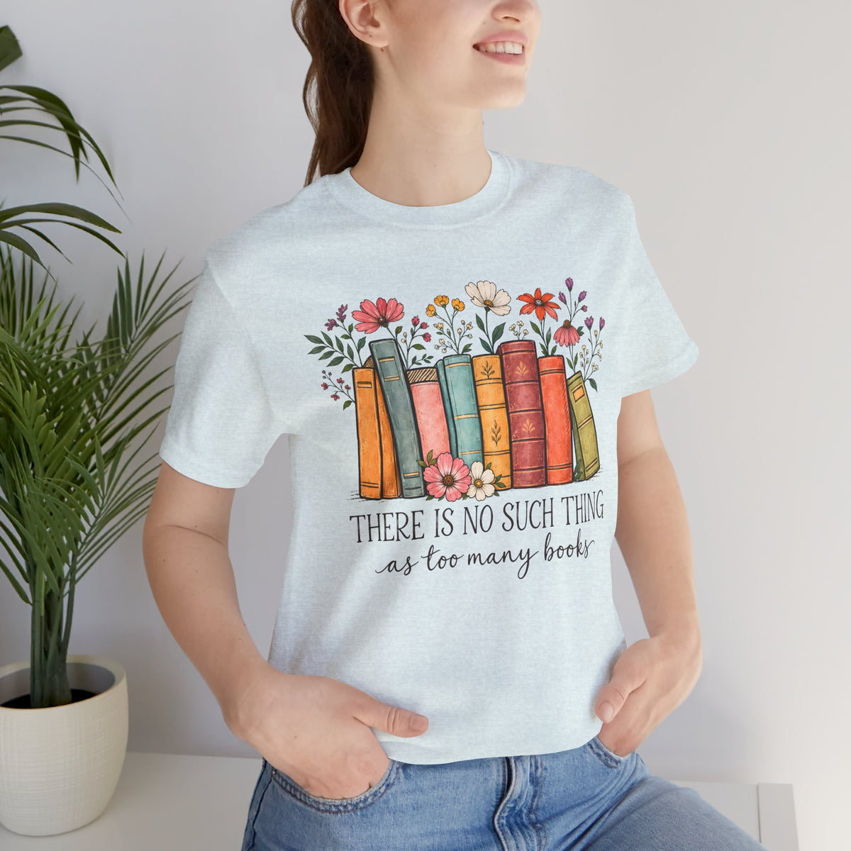 Book Lover T-Shirt,  Vintage Floral Bookshelf Tee - 14524