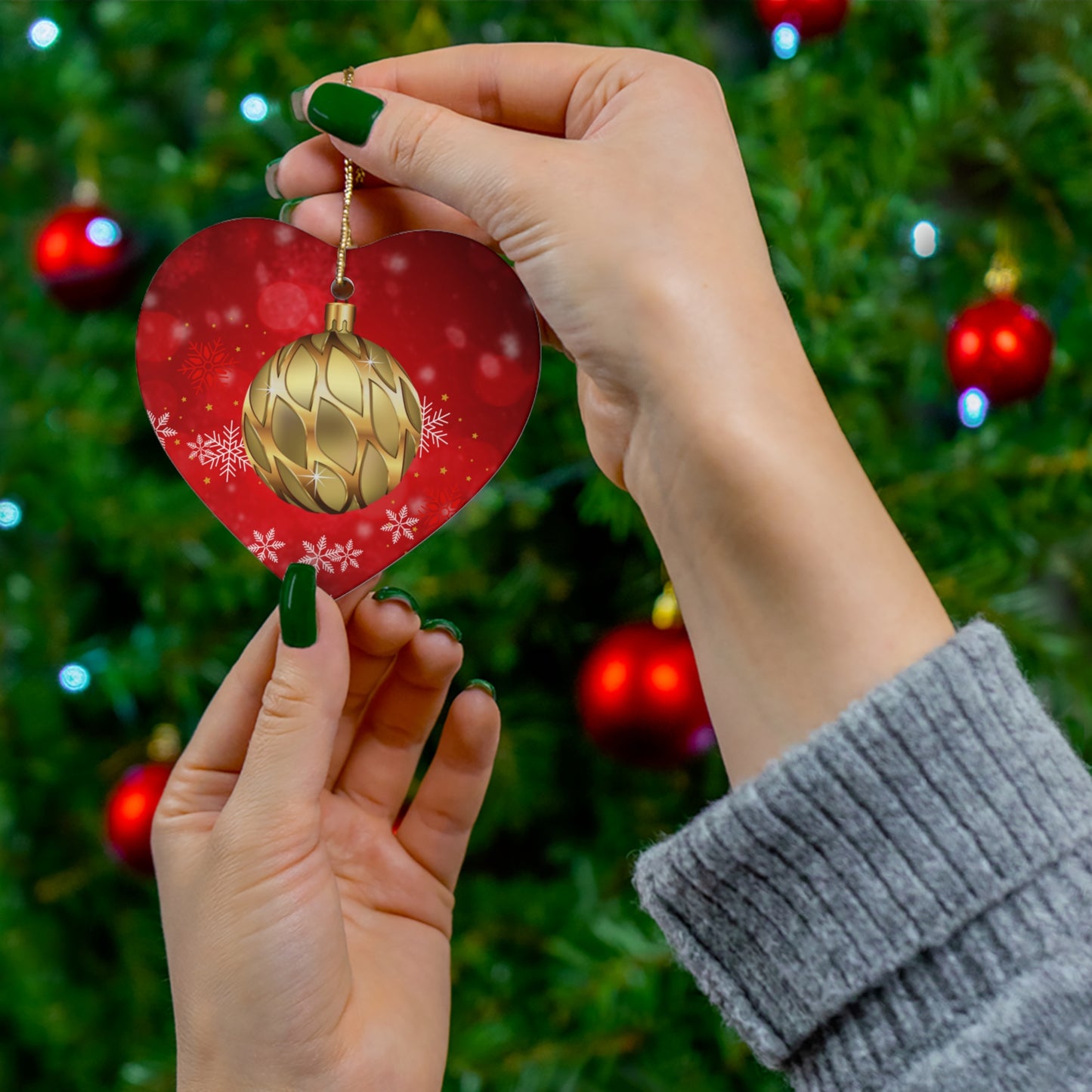 Radiant Gold - Ceramic Ornament, 4 Shapes