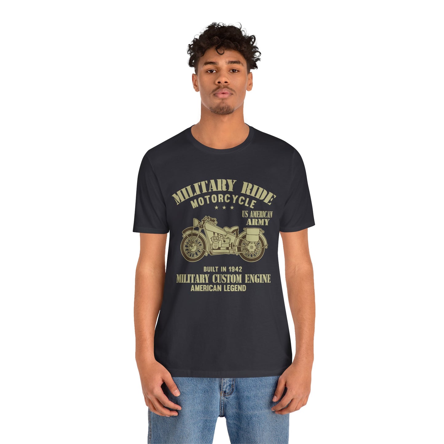 Military Ride Motorcycle - Unisex Jersey Short Sleeve Tee - 13149