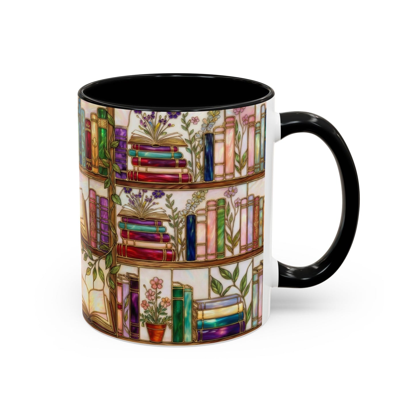 Bookish Accent Coffee Mug — Stained Glass Design (11/15 oz) - 14528