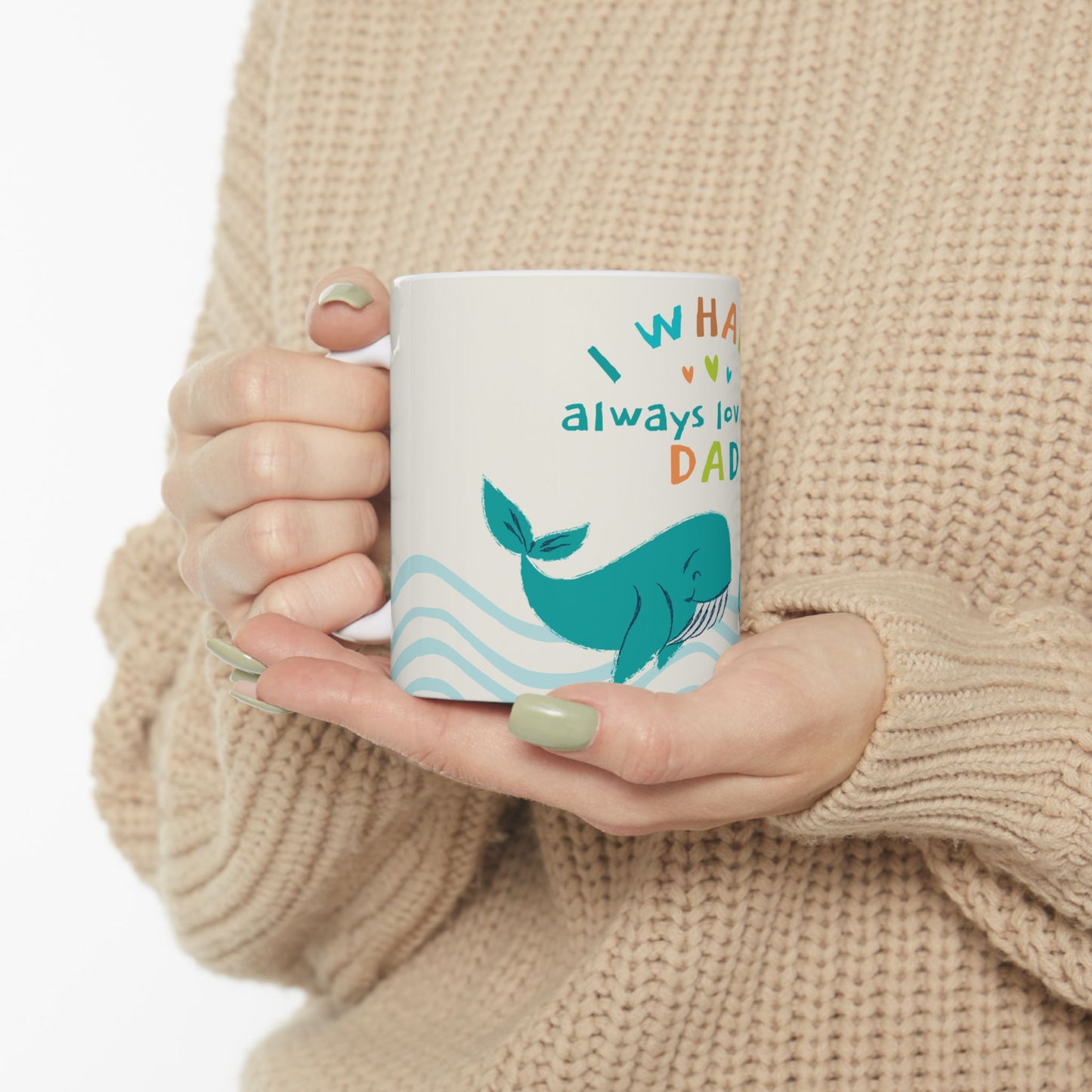Whale Love Mug - Cute Father’s Day Gift for Dad, Whale Design Coffee Cup, Father's Day - 14031