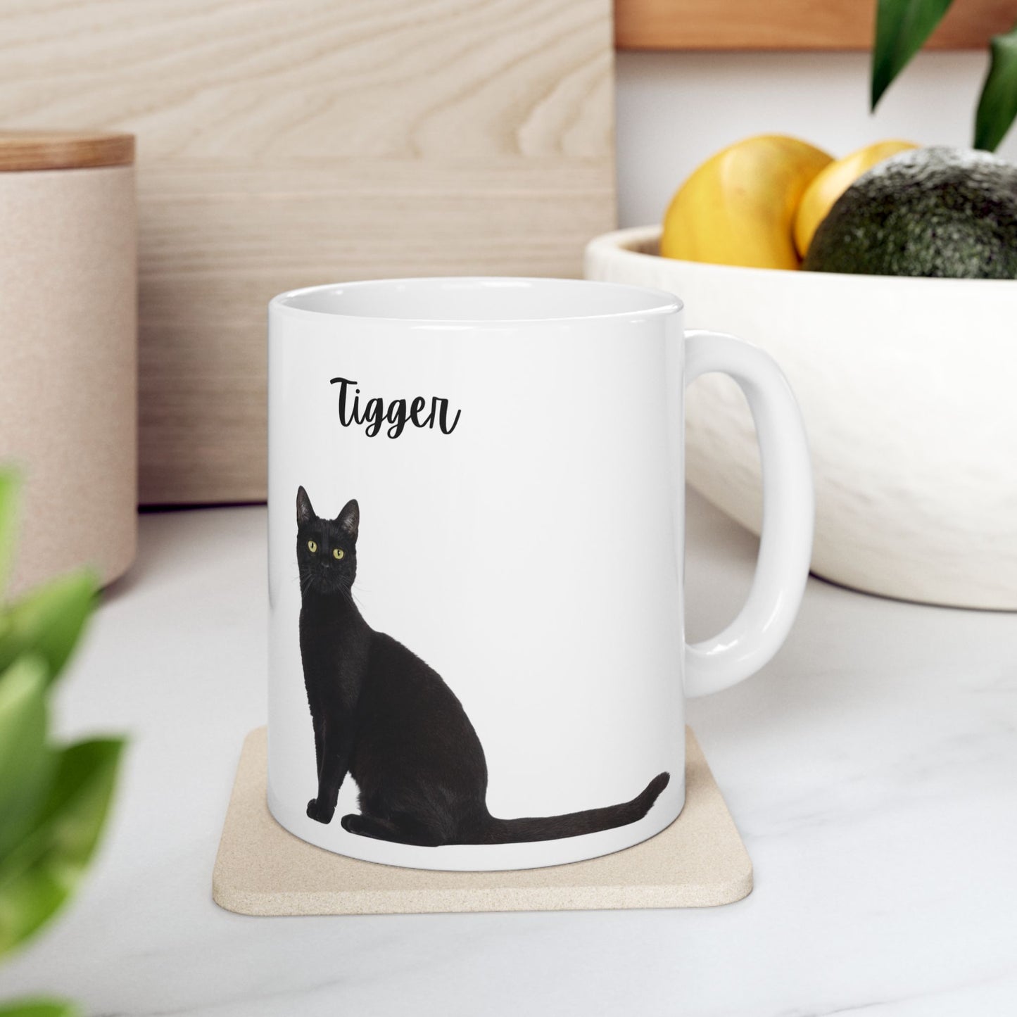 Black Cat Ceramic Mug - Perfect Gift for Cat Lovers, Cute Pet Mug, Funny Kitchen Decor, Coffee Lovers' Favorite - 14197