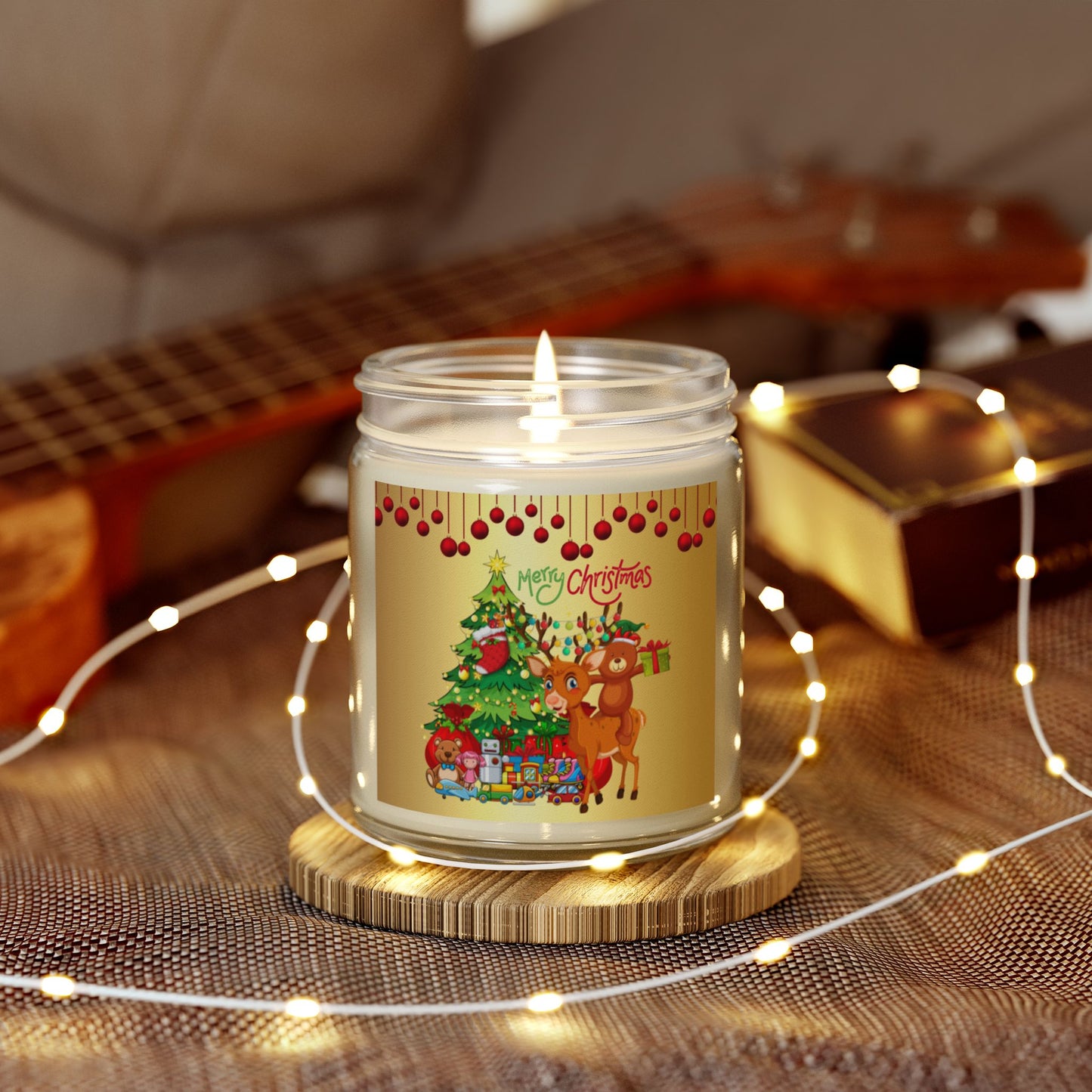 Merry Christmas - Scented Candles, Coconut Apricot Wax (4oz, 9oz)