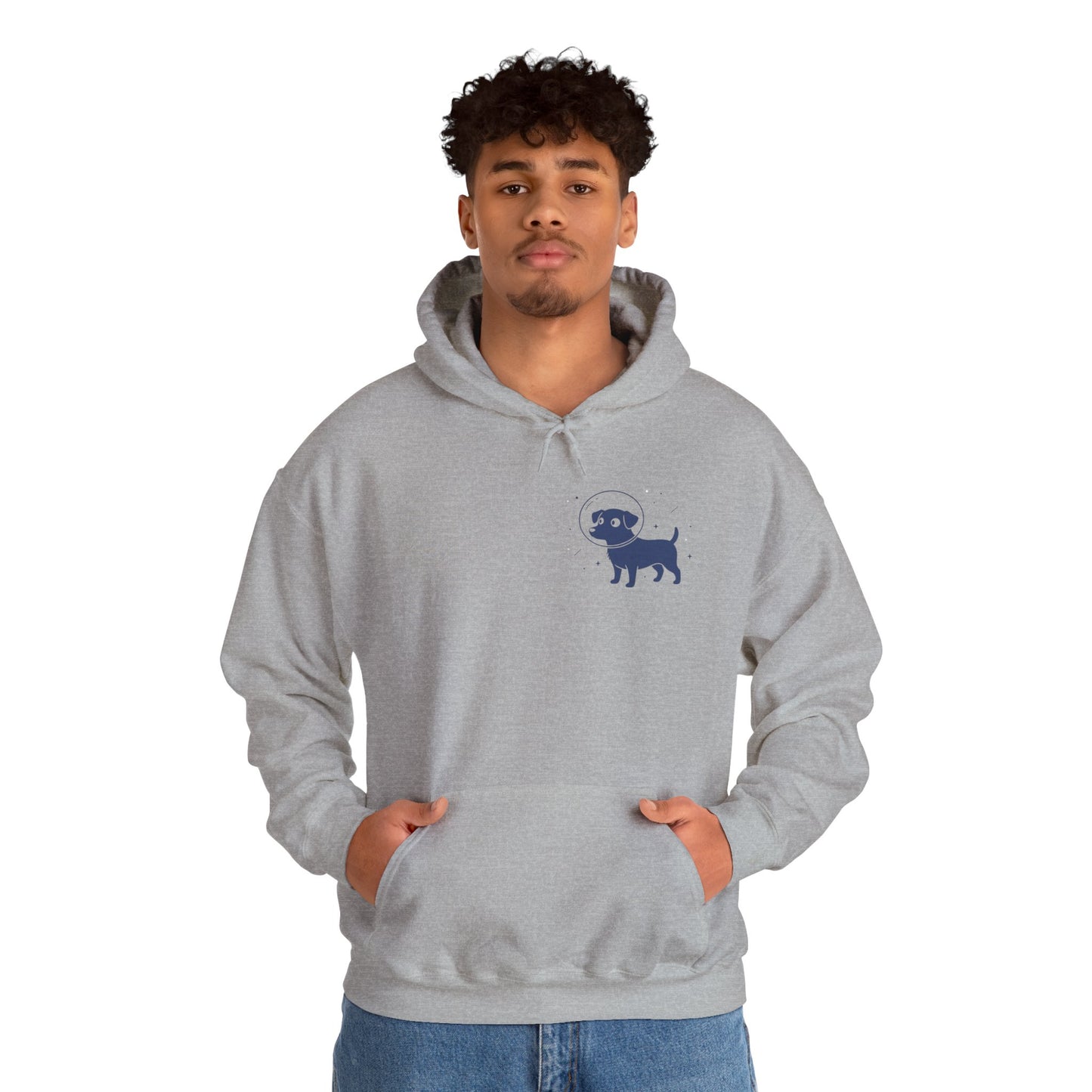Dog in Space Hoodie – Space Puppy Graphic Hooded Sweatshirt, Unisex Heavy Blend™ - 14679