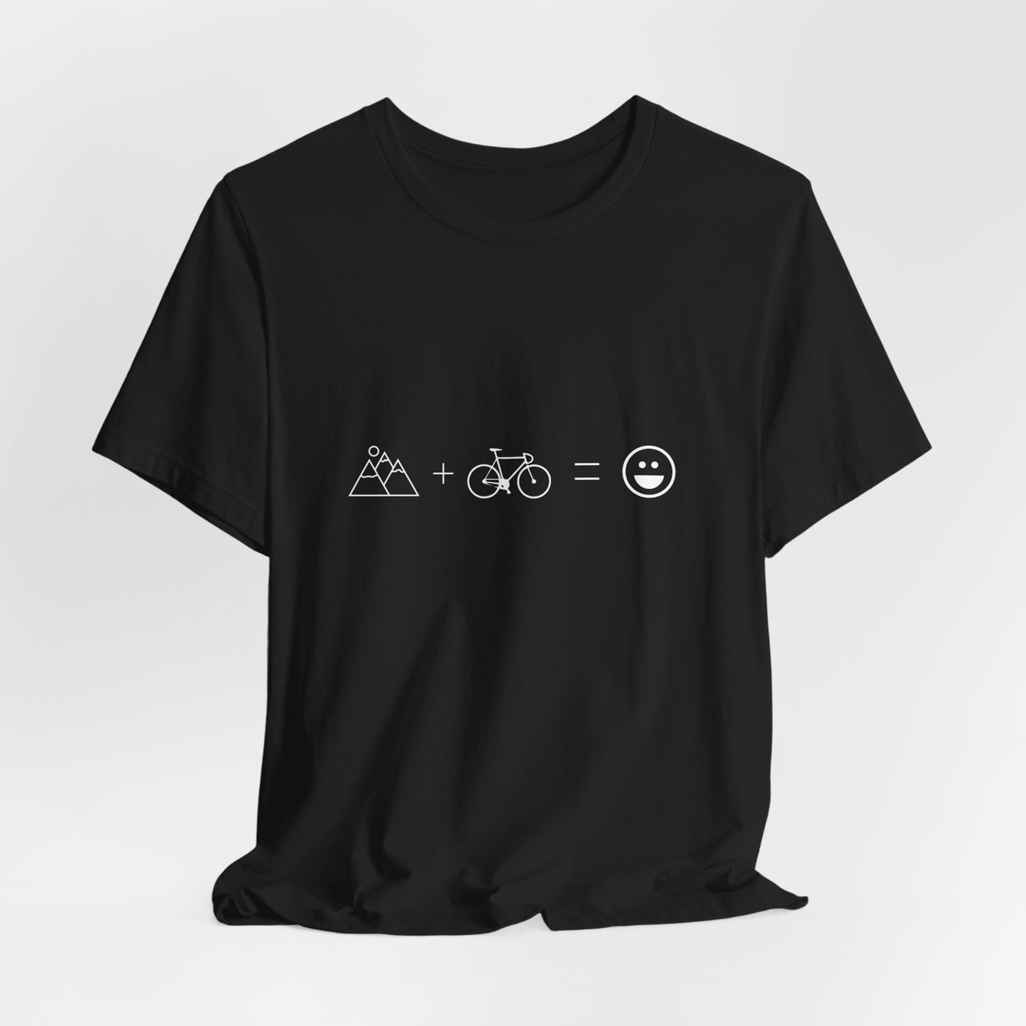 Bicycle: Mountain + Bicycle = Happiness - Unisex Jersey Short Sleeve Tee