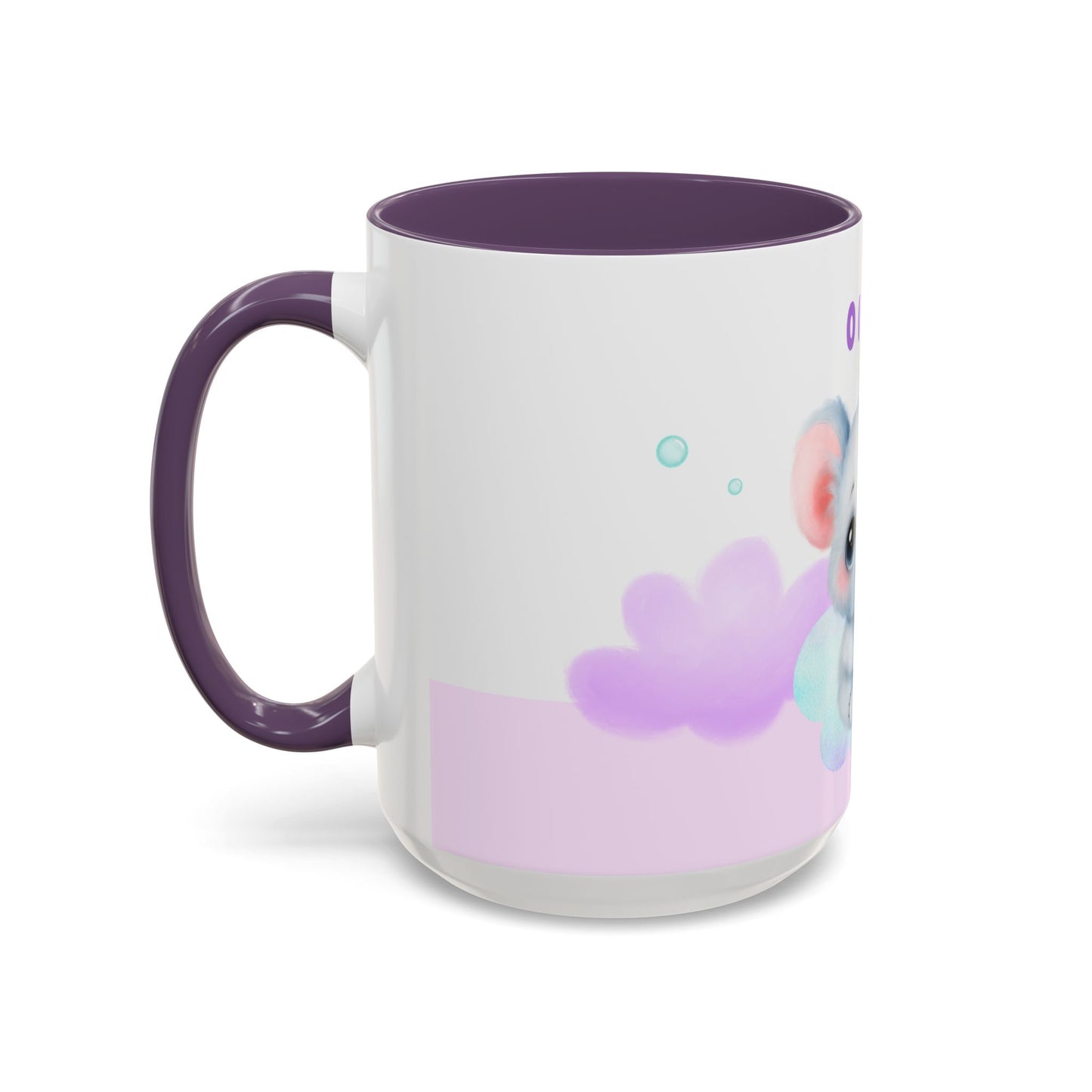 Cute Koala, Olivia, Name Customizable - Accent Coffee Mug (11, 15oz) - 11006