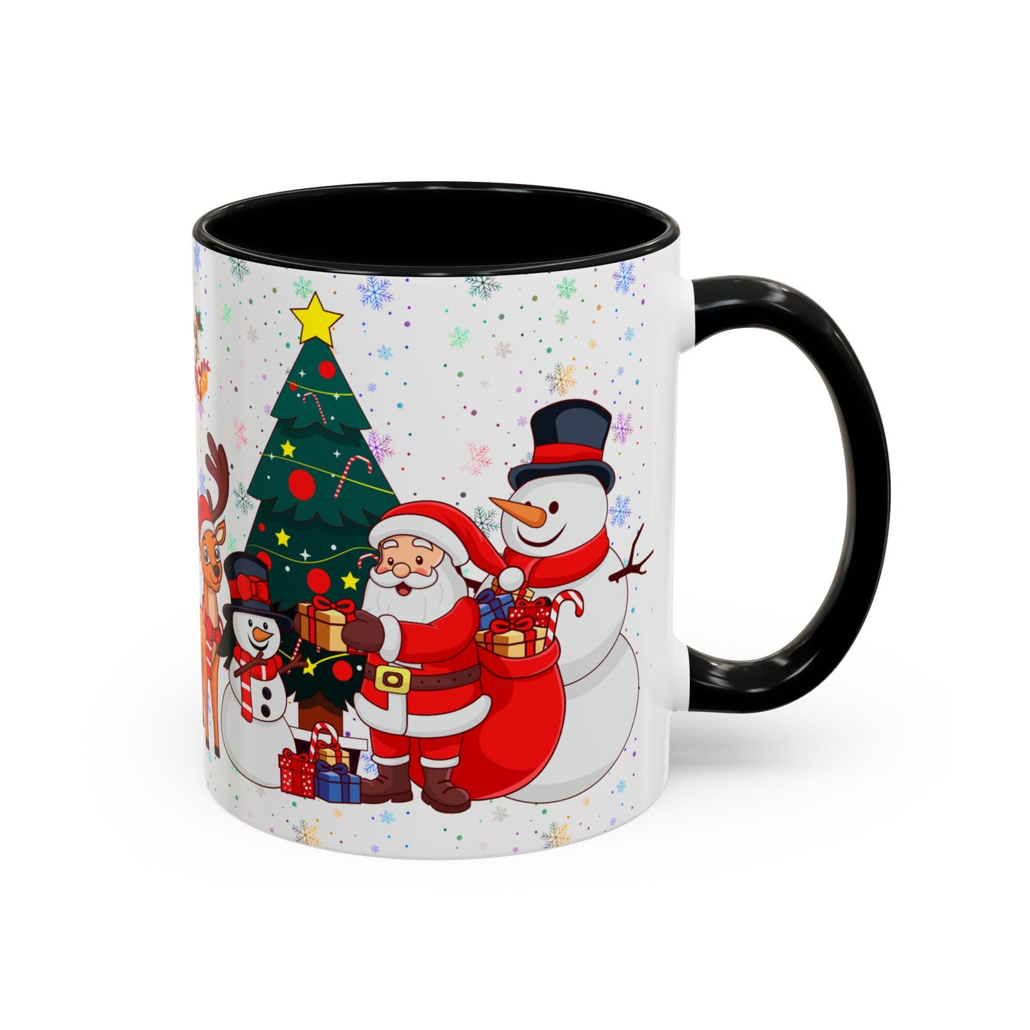 Christmas Party, Santa, Snowman, Reindeer - Accent Coffee Mug (11, 15oz) - 10426