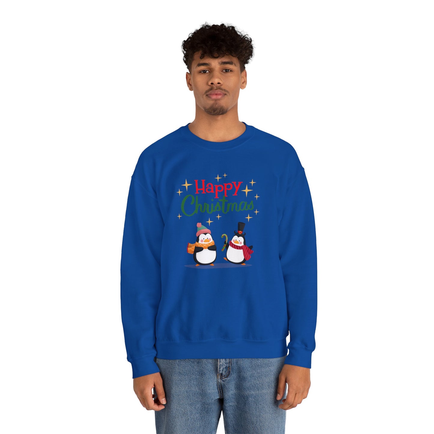 2 Penguins: Happy Christmas - Unisex Heavy Blend™ Crewneck Sweatshirt