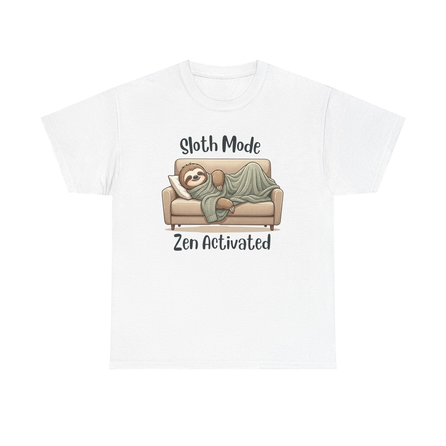 Funny Sloth T-Shirt – “Sloth Mode, Zen Activated” Cute Relaxing Tee - 14844