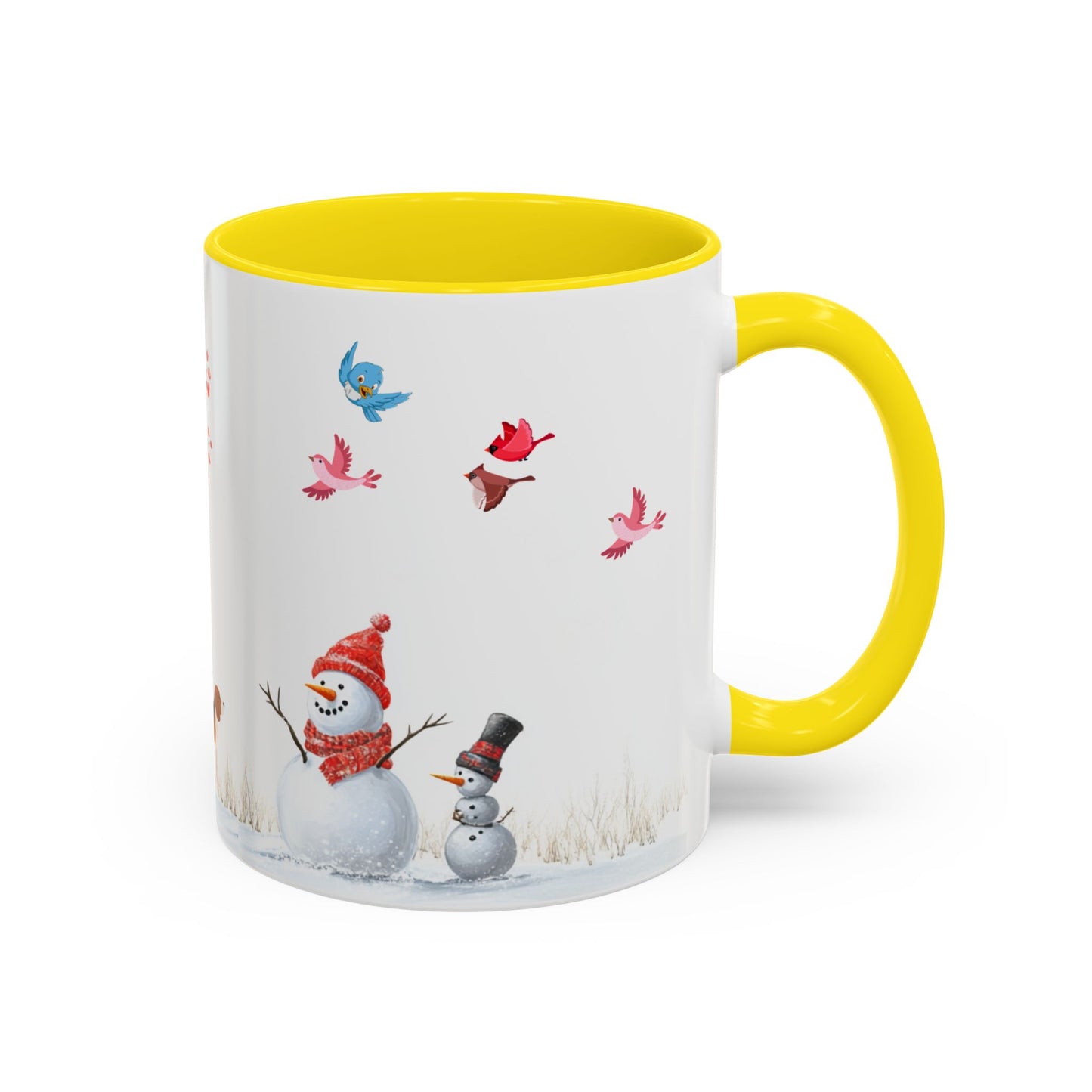 Winter Tree, Snowman & Puppy - Accent Coffee Mug (11, 15oz) - 10406