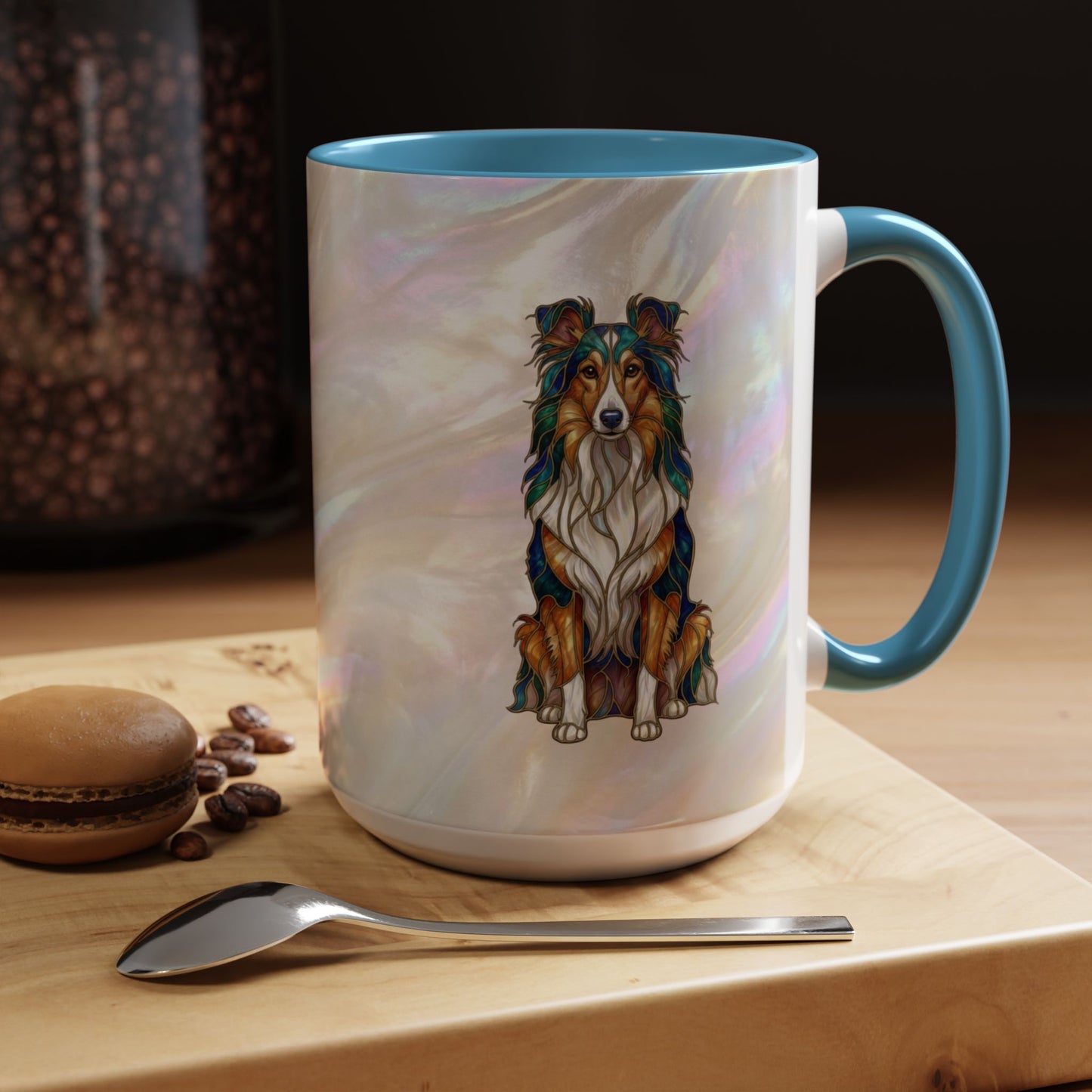 Sheltie Accent Coffee Mug – Stained Glass Design 11/15oz - 14645