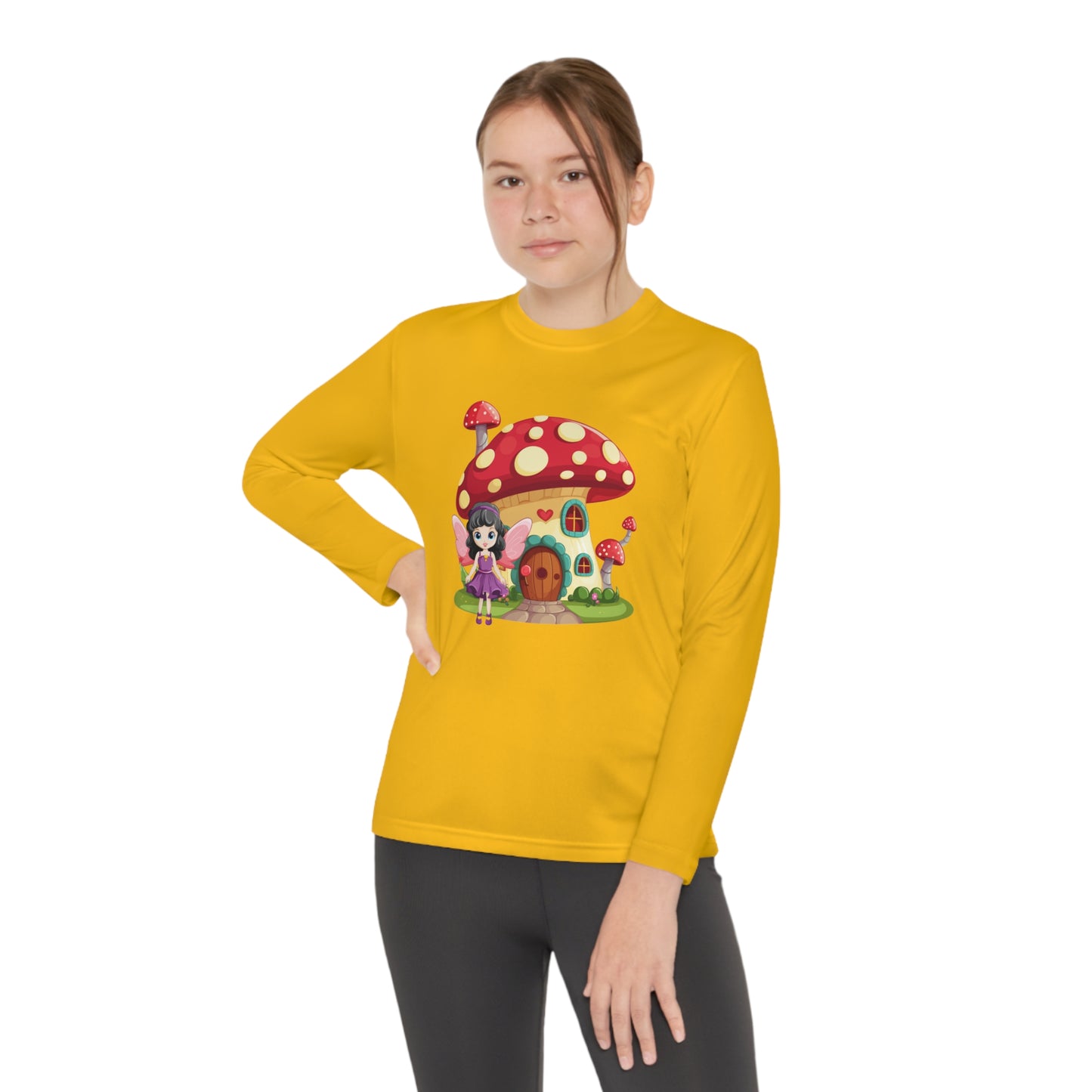 Fairy Mushroom House  - Youth Long Sleeve Competitor Tee