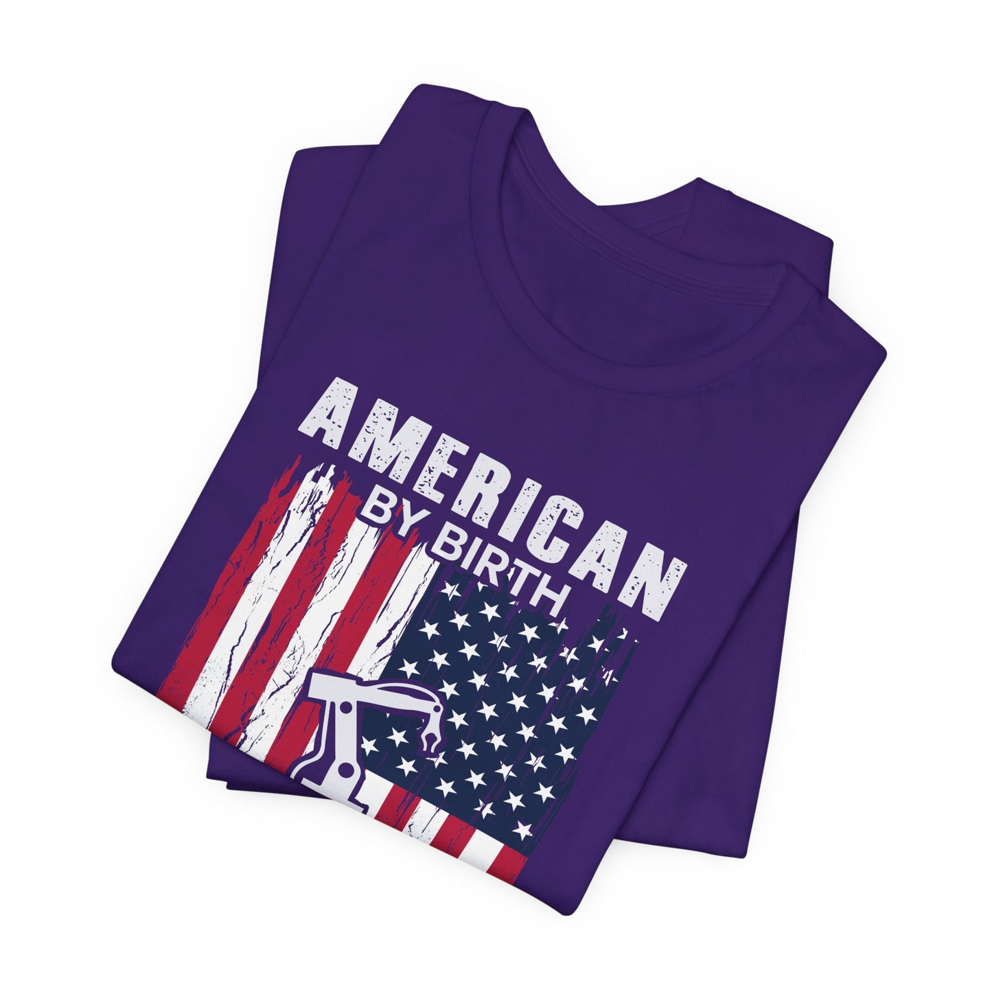 American By Birth, Retired Operating Engineer By The Grace Of God - Jersey Short Sleeve Tee - 13587