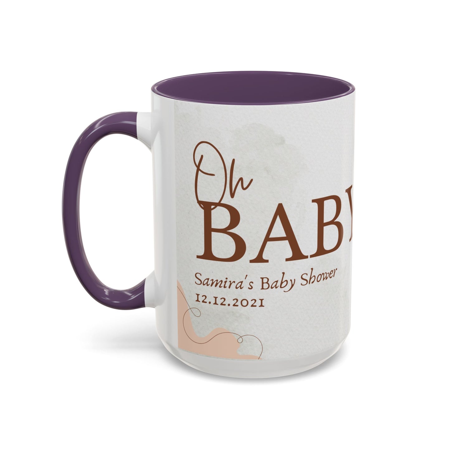 Oh Baby, Samira's Baby Shower, Customizable - Accent Coffee Mug (11, 15oz) - 10882