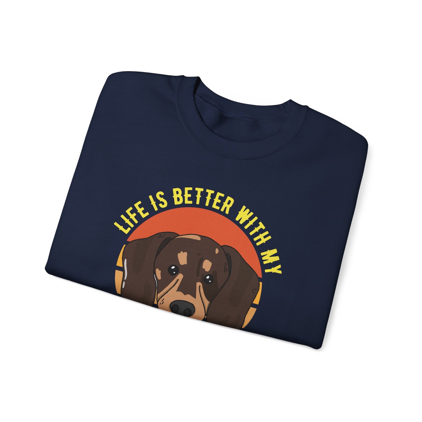 Life is Better With My Dachshund - Unisex Heavy Blend™ Crewneck Sweatshirt