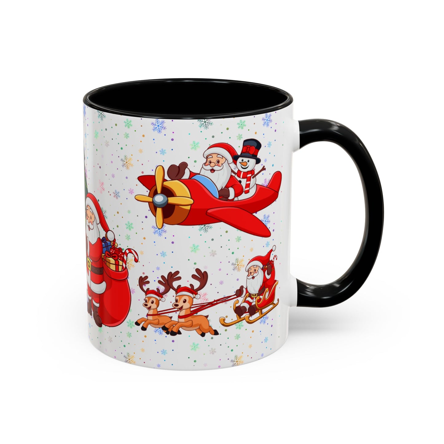 Christmas Party, Santa, Snowman & Reindeer - Accent Coffee Mug (11, 15oz) - 10429