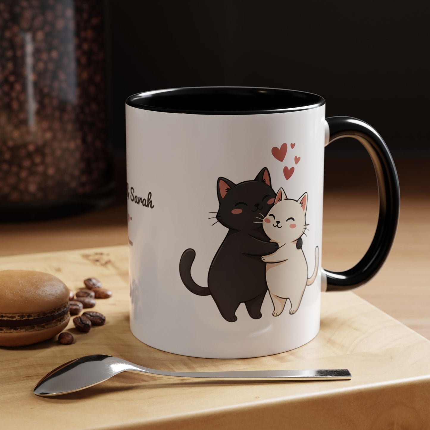 Cute Cats Personalized Mug — Custom Names & Established Date | Couple Valentine Gift (11oz / 15oz) - 14752