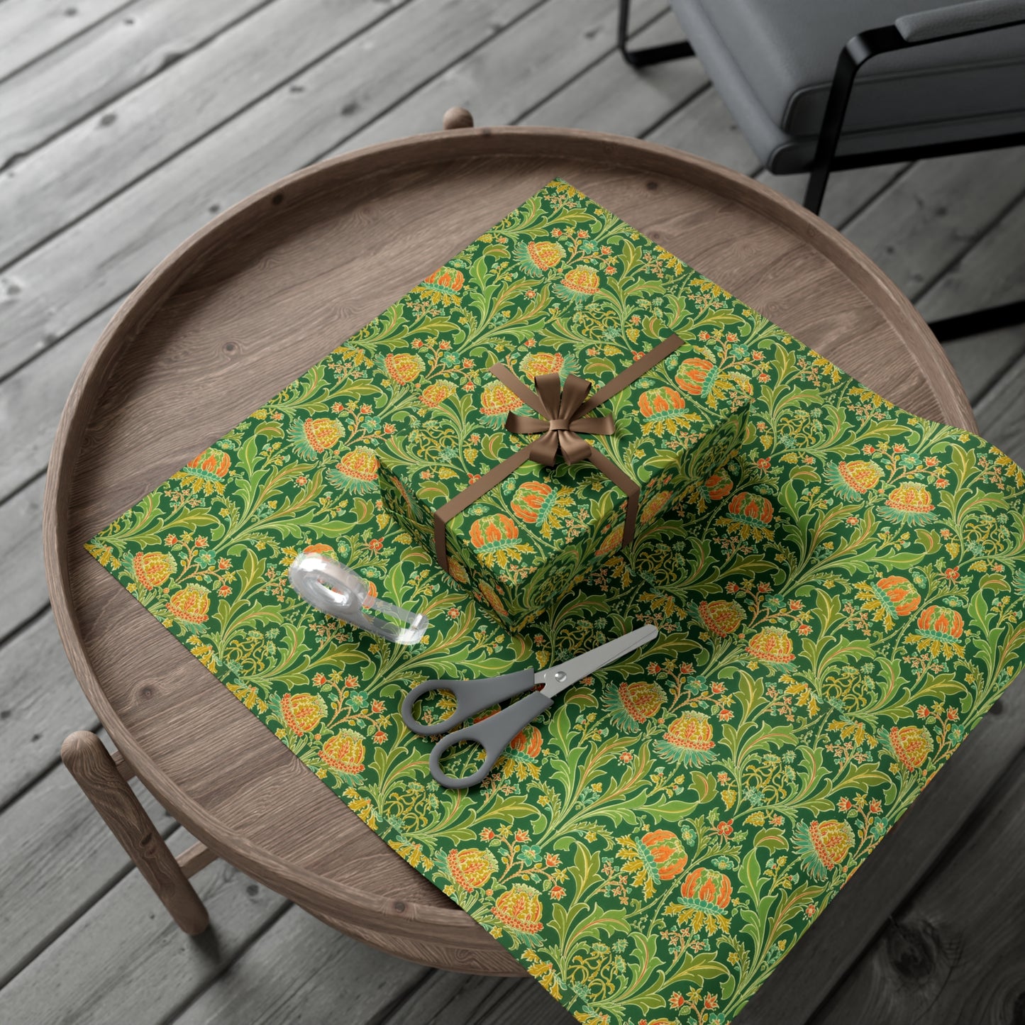 Vintage Green Flower Pattern - Gift Wrap Papers - 10295