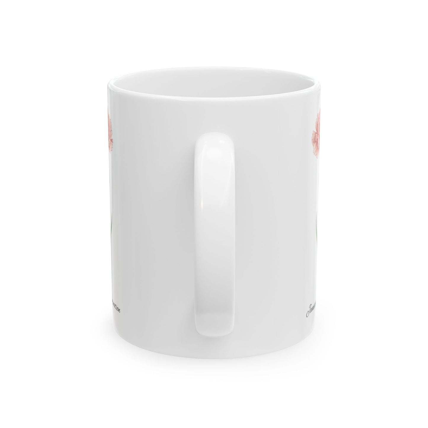 January Carnation Birth Flower Mug – Customizable (11oz & 15oz) - 14669