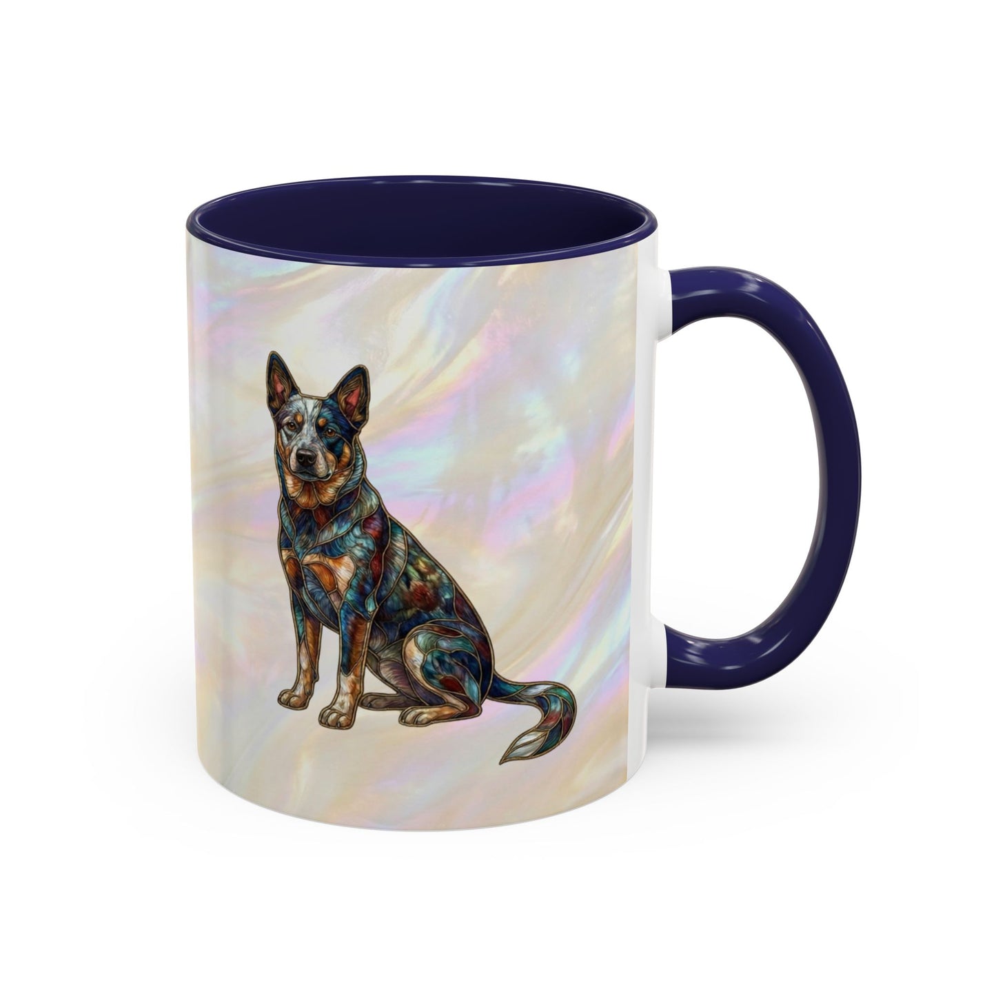 Australian Cattle Dog Accent Mug — Stained Glass Design (11/15oz) - 14613