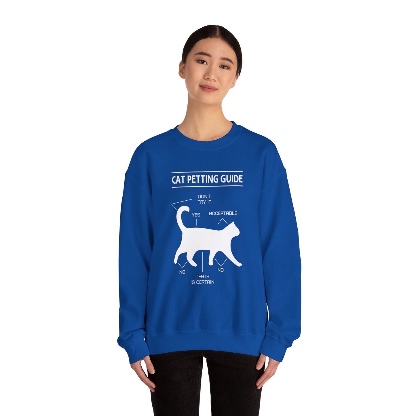 Cat Petting Guide - Unisex Heavy Blend™ Crewneck Sweatshirt