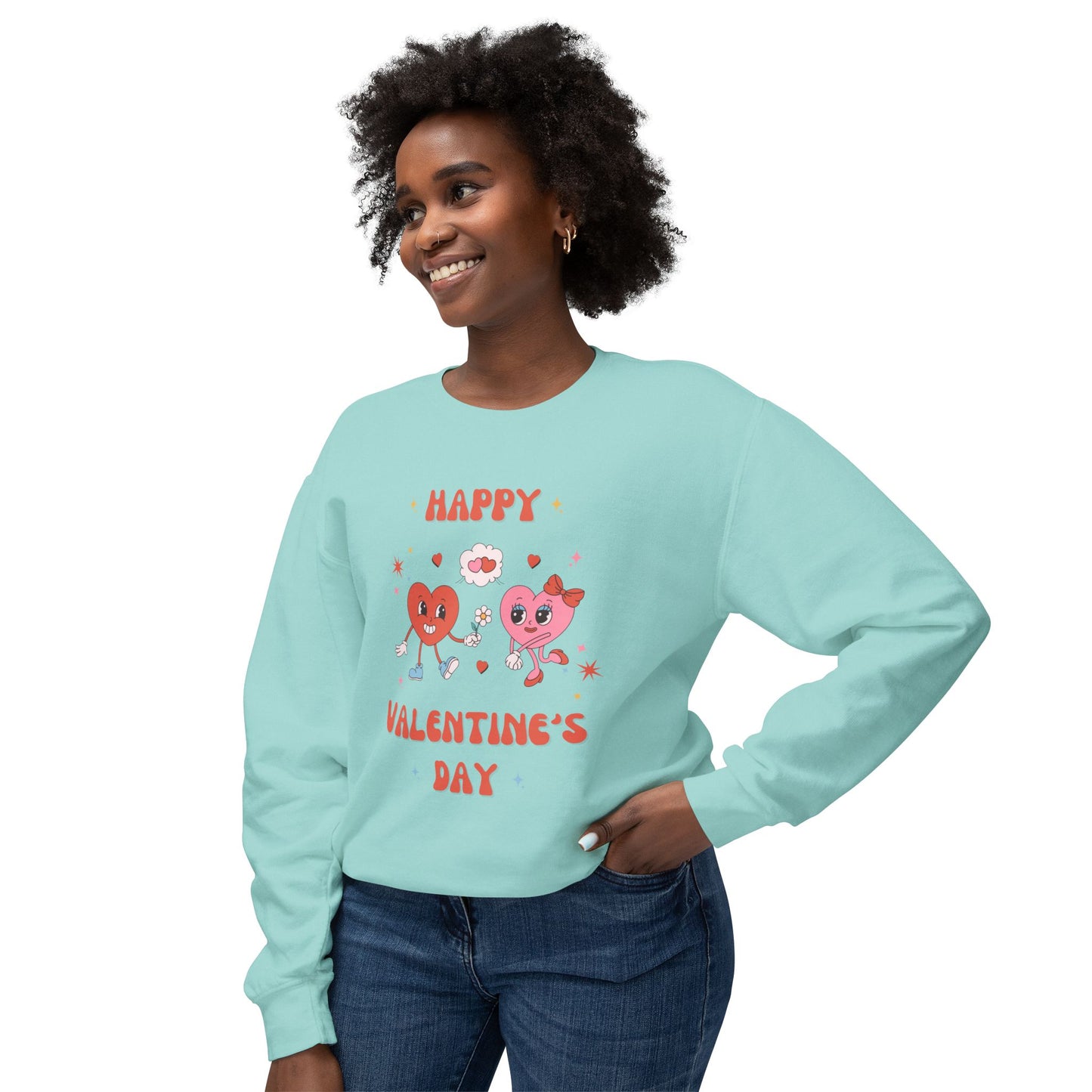 Happy Valentine's Day - Unisex Lightweight Crewneck Sweatshirt - 11023