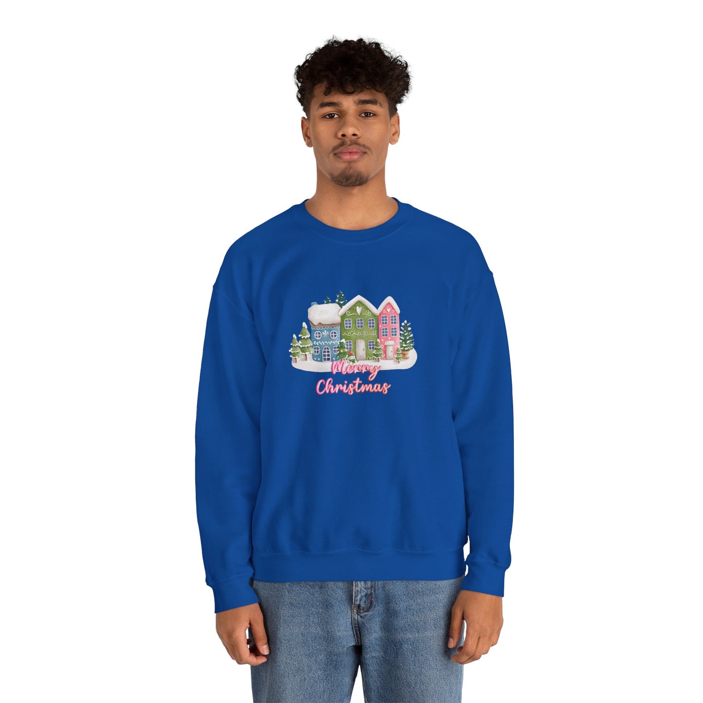 Merry Christmas, Houses - Unisex Heavy Blend™ Crewneck Sweatshirt - 10136