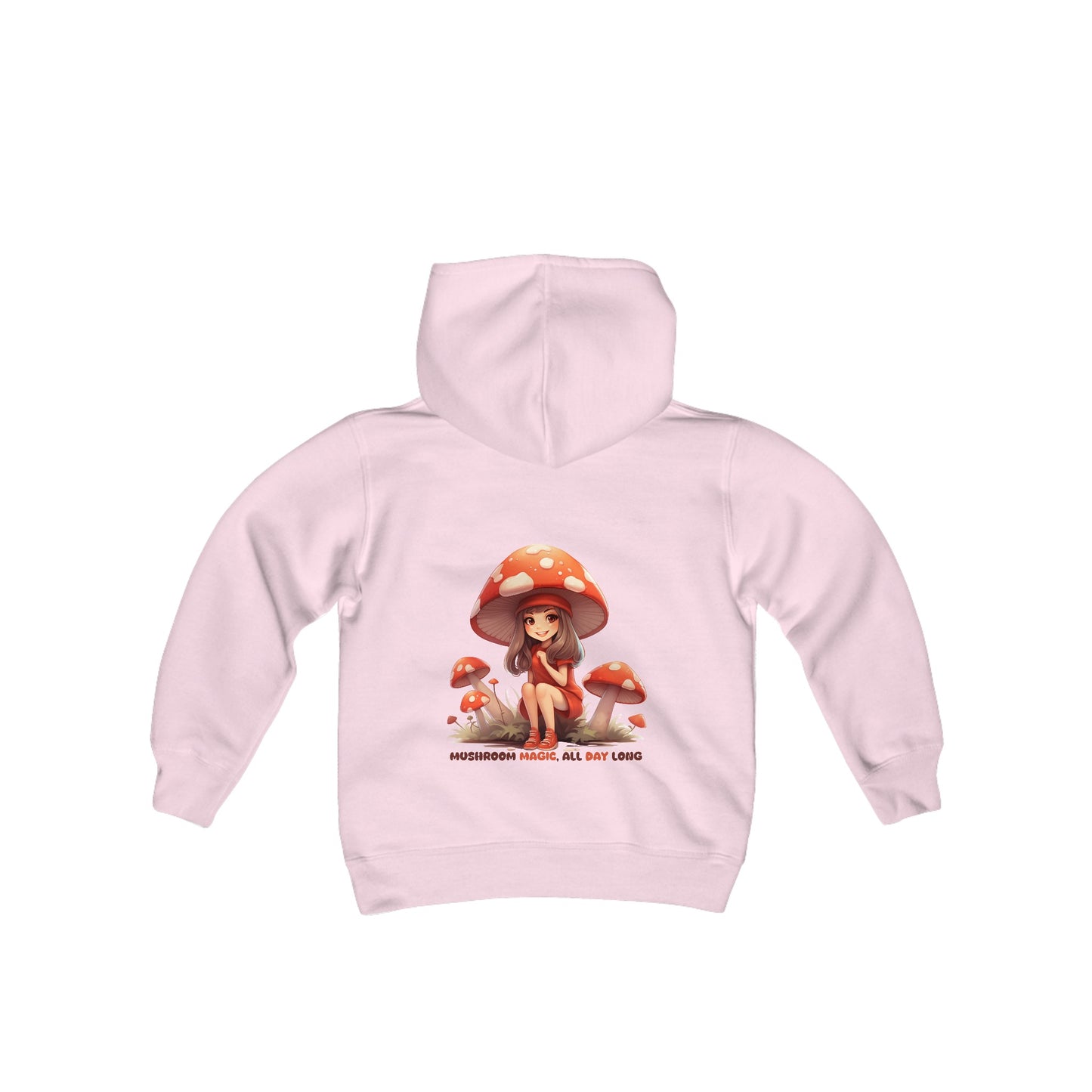 Mushroom Magic, All Day Long  - Youth Heavy Blend Hooded Sweatshirt