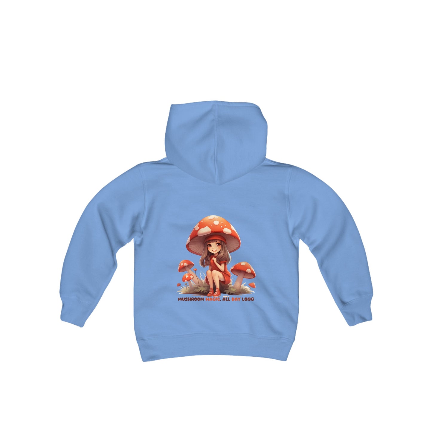 Mushroom Magic, All Day Long  - Youth Heavy Blend Hooded Sweatshirt