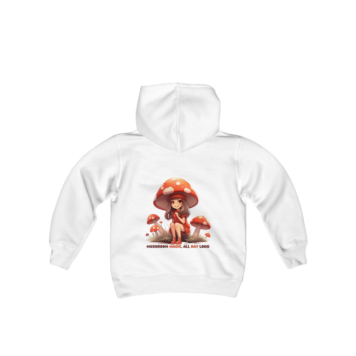 Mushroom Magic, All Day Long  - Youth Heavy Blend Hooded Sweatshirt