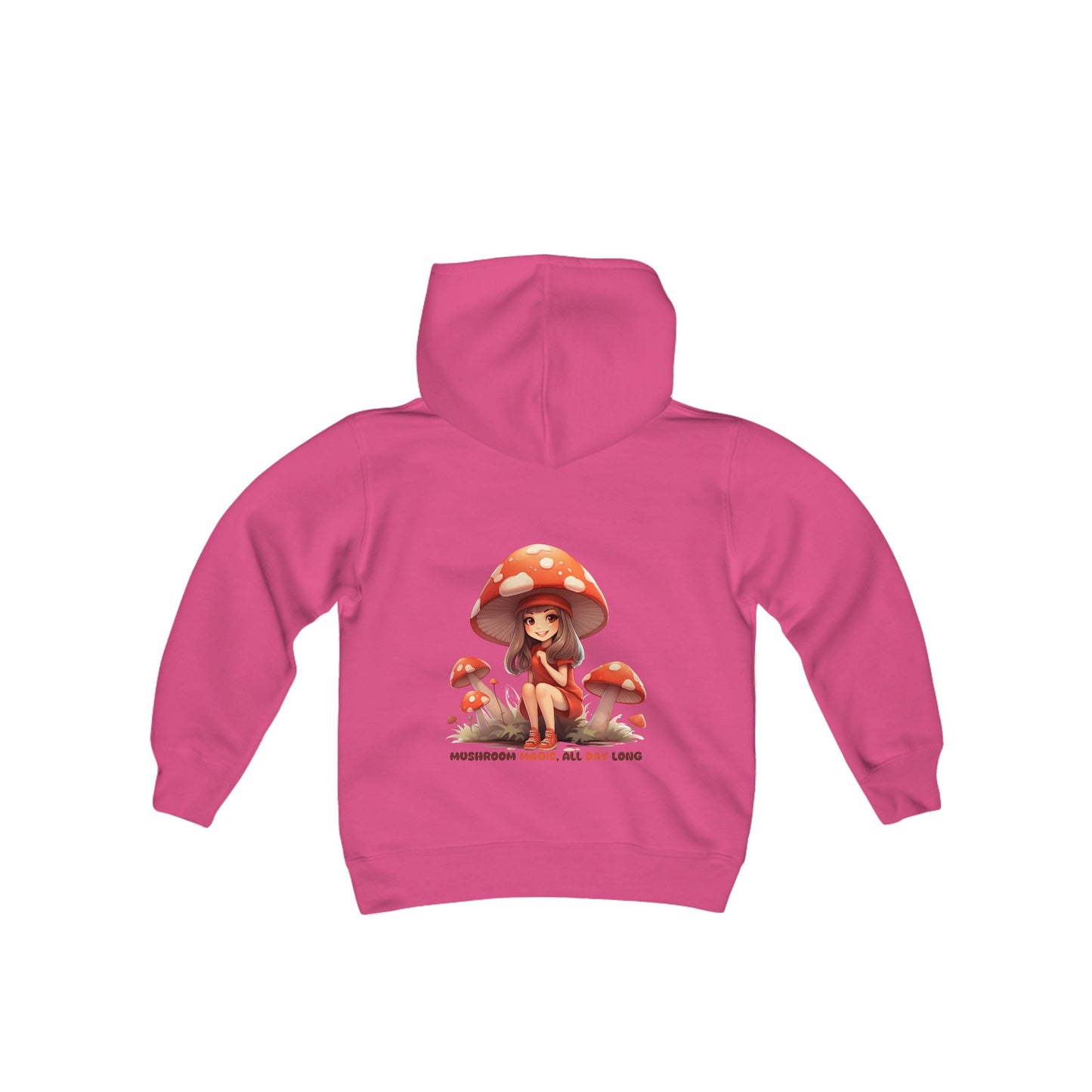 Mushroom Magic, All Day Long  - Youth Heavy Blend Hooded Sweatshirt