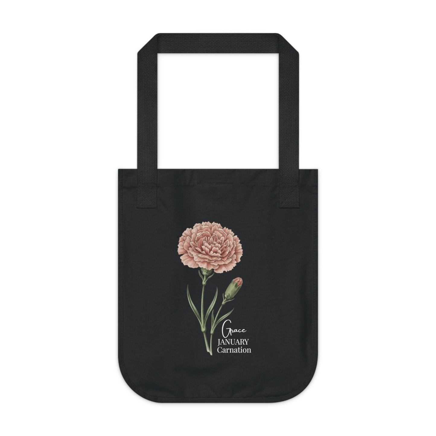 January Carnation Birth Flower Tote Bag - 14675