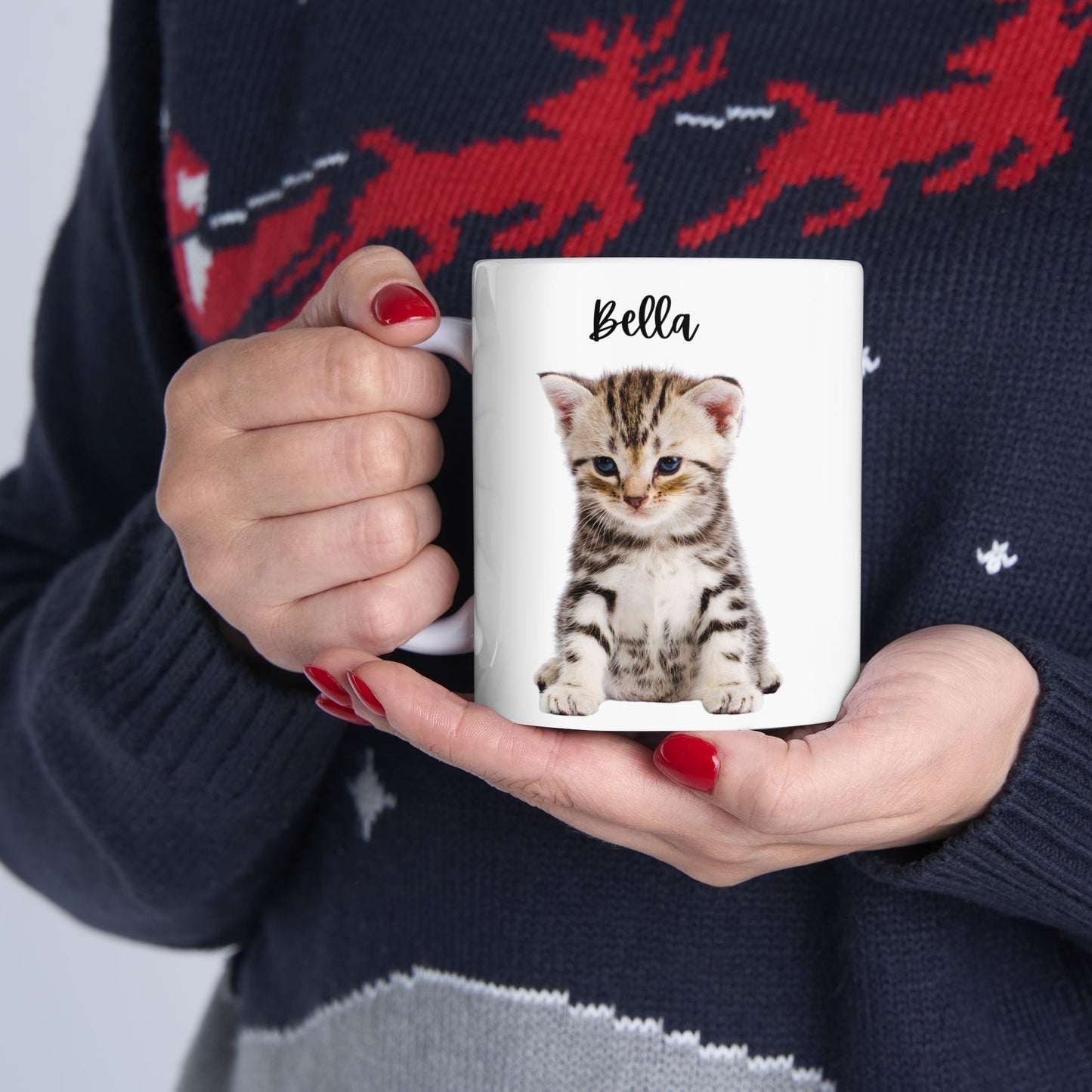 Cute Pet Ceramic Mug for Animal Lovers, Cat/ Dog Coffee Cup, Personalized Gift for Birthdays, Holidays, Home Decor - 14192