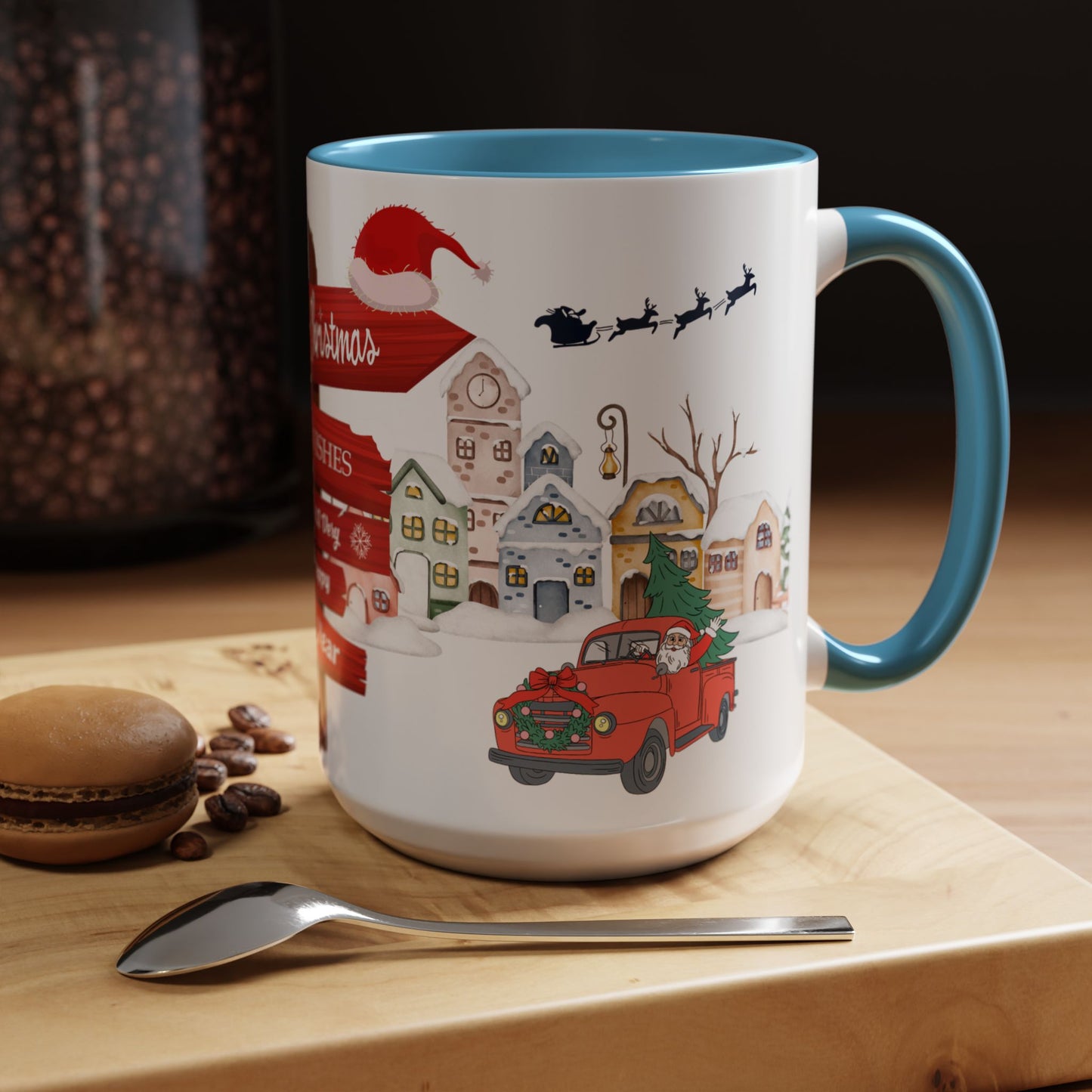 Merry Christmas - Accent Coffee Mug (11, 15oz)