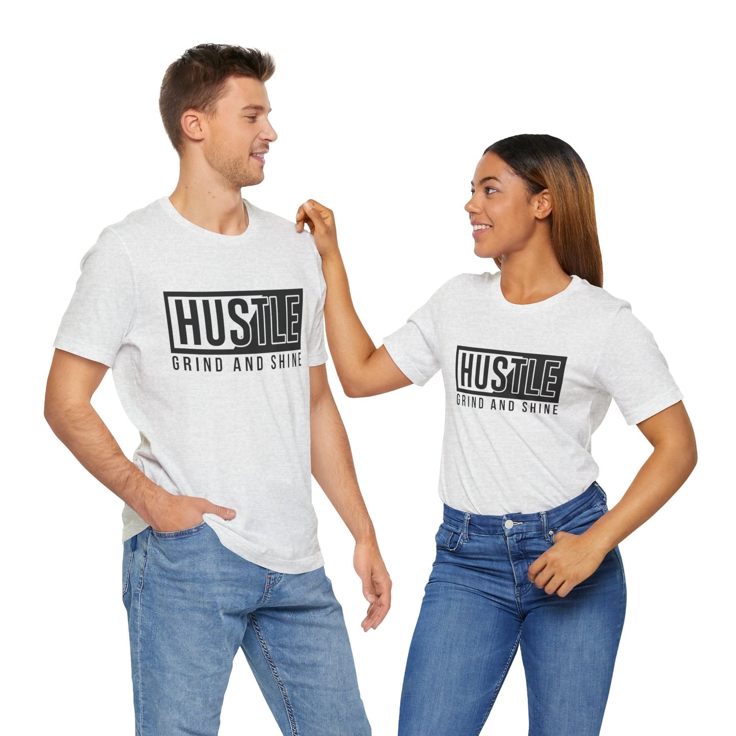 Motivational: Hustle, Grind & Shine - Unisex Jersey Short Sleeve Tee