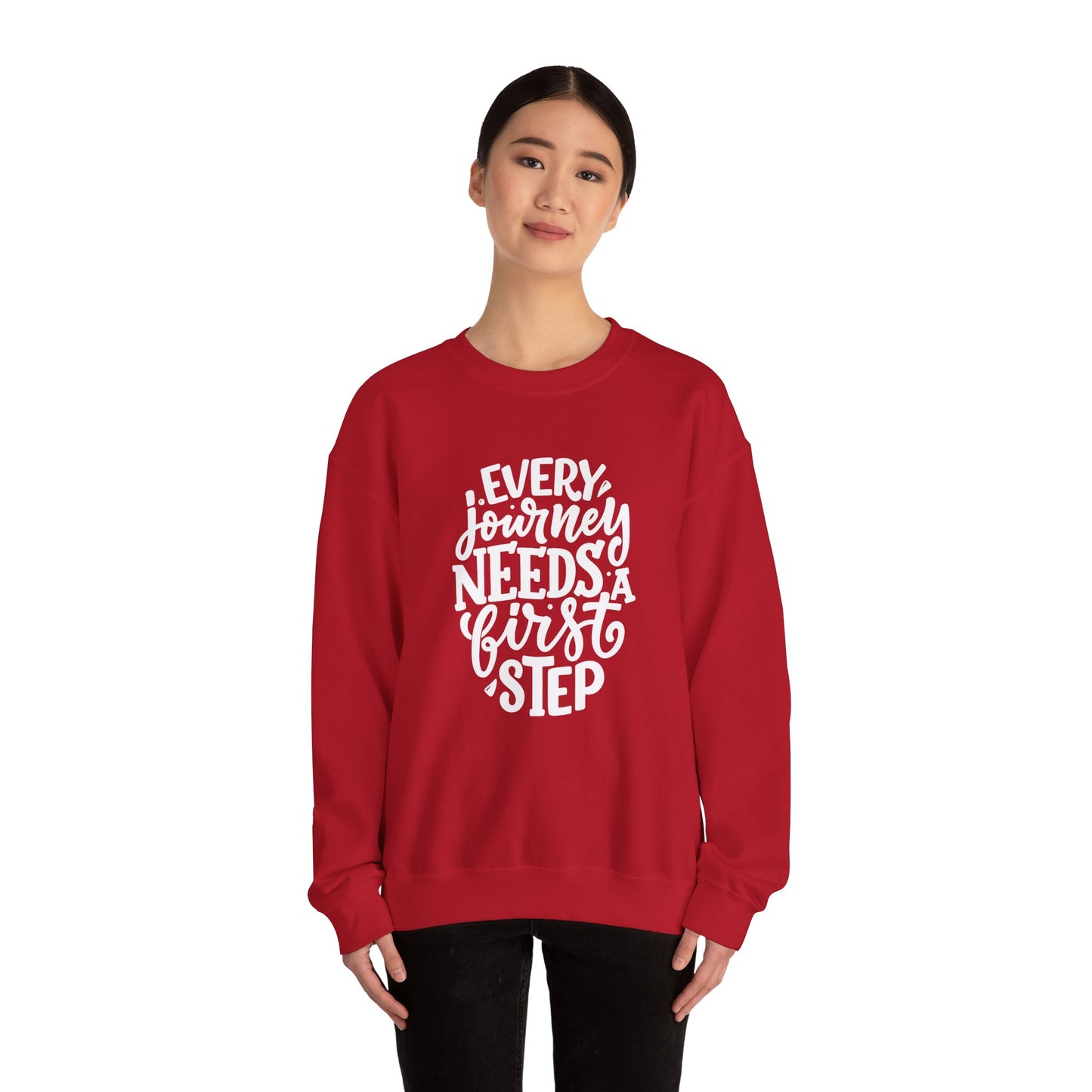 Every Journey Needs A First Step - Unisex Heavy Blend™ Crewneck Sweatshirt